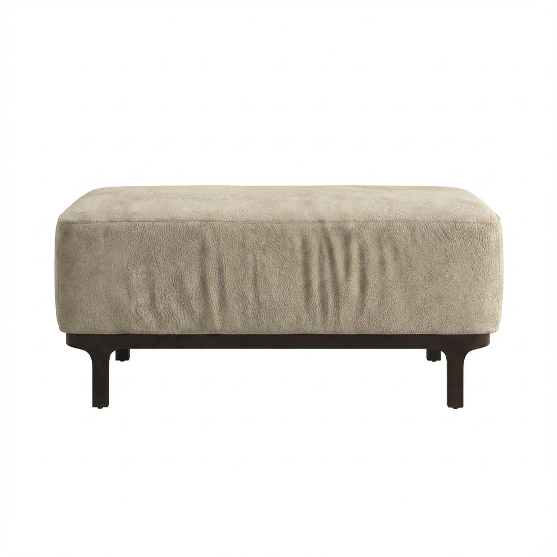 Hayden Home Premium Classic Serenity Bench, Coco Walnut Legs, Essential Sand Upholstery
