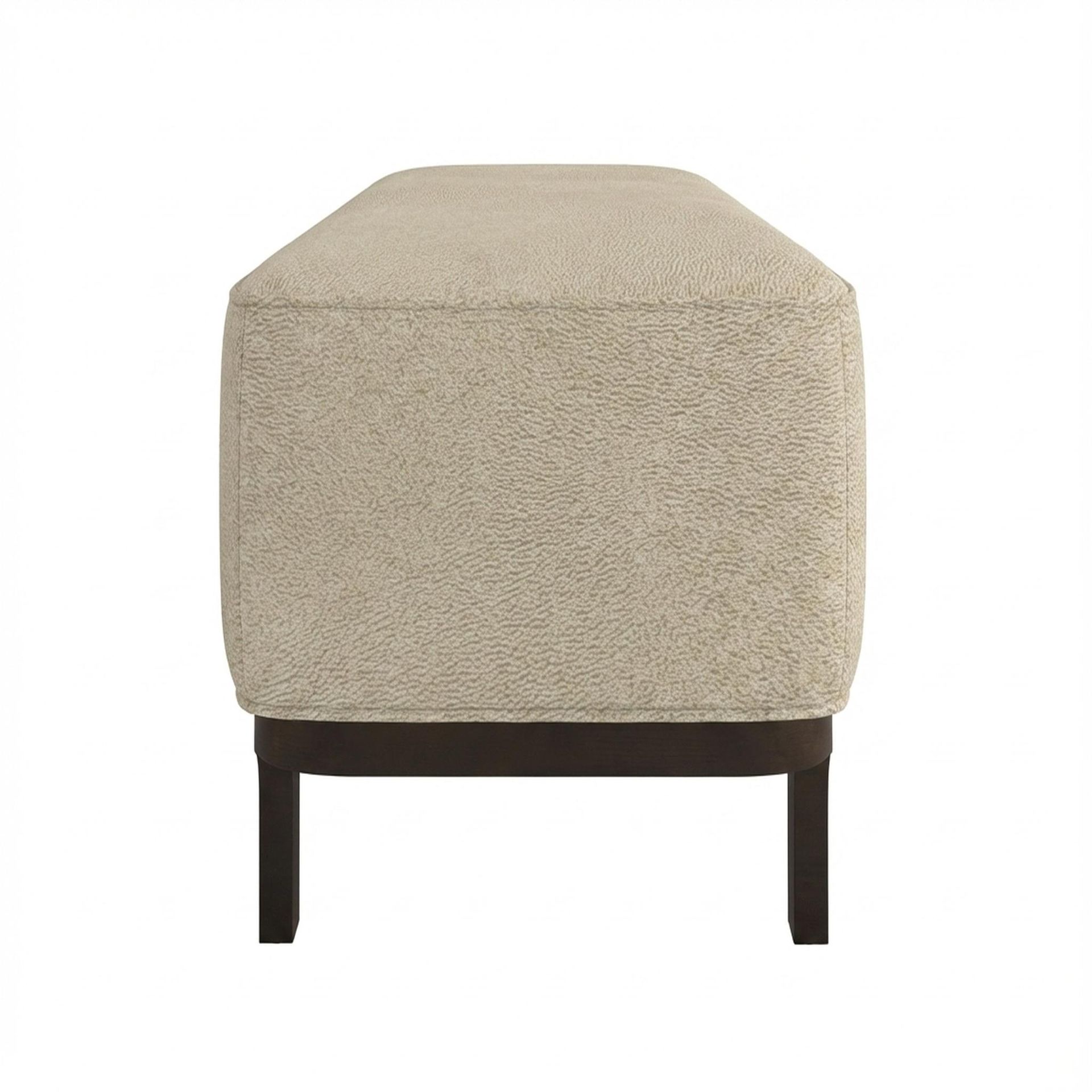 Hayden Home Premium Classic Serenity Bench, Coco Walnut Legs, Essential Sand Upholstery