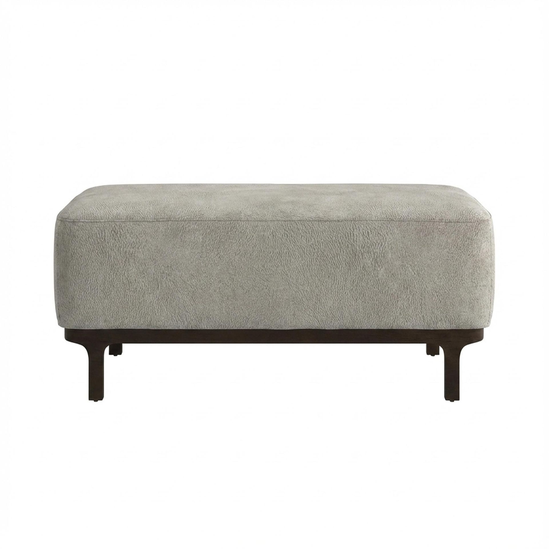 Hayden Home Premium Classic Serenity Bench, Coco Walnut Legs, Essential Bone Upholstery