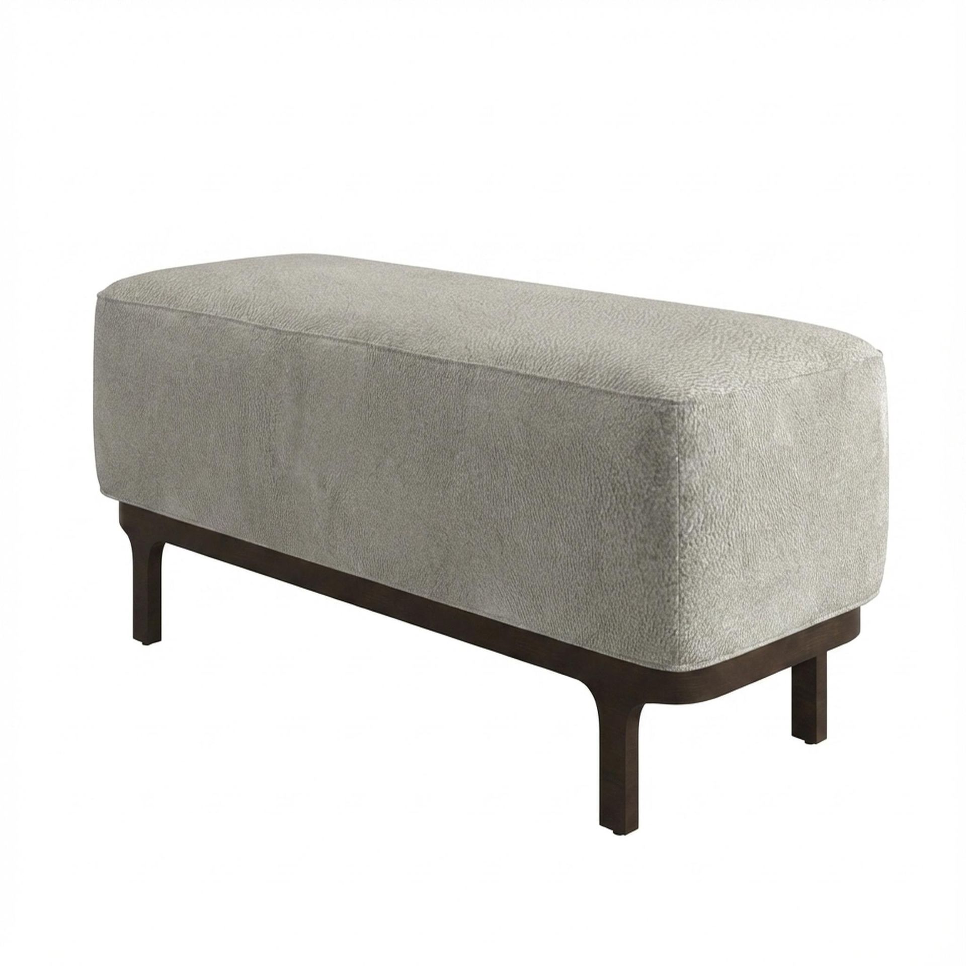 Hayden Home Premium Classic Serenity Bench, Coco Walnut Legs, Essential Bone Upholstery