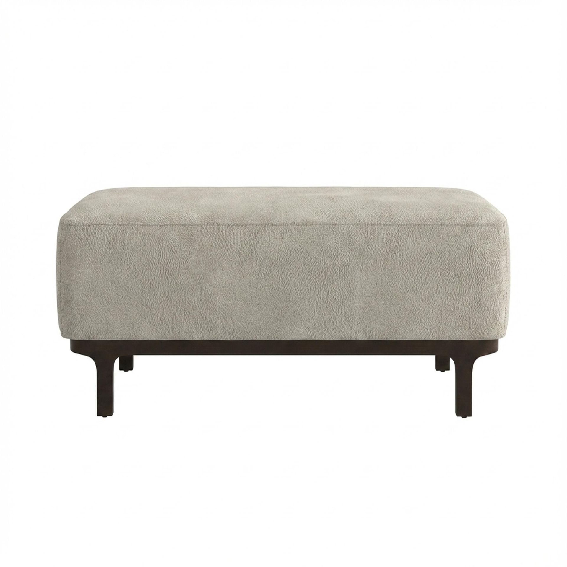 Hayden Home Premium Classic Serenity Bench, Coco Walnut Legs, Essential Bone Upholstery