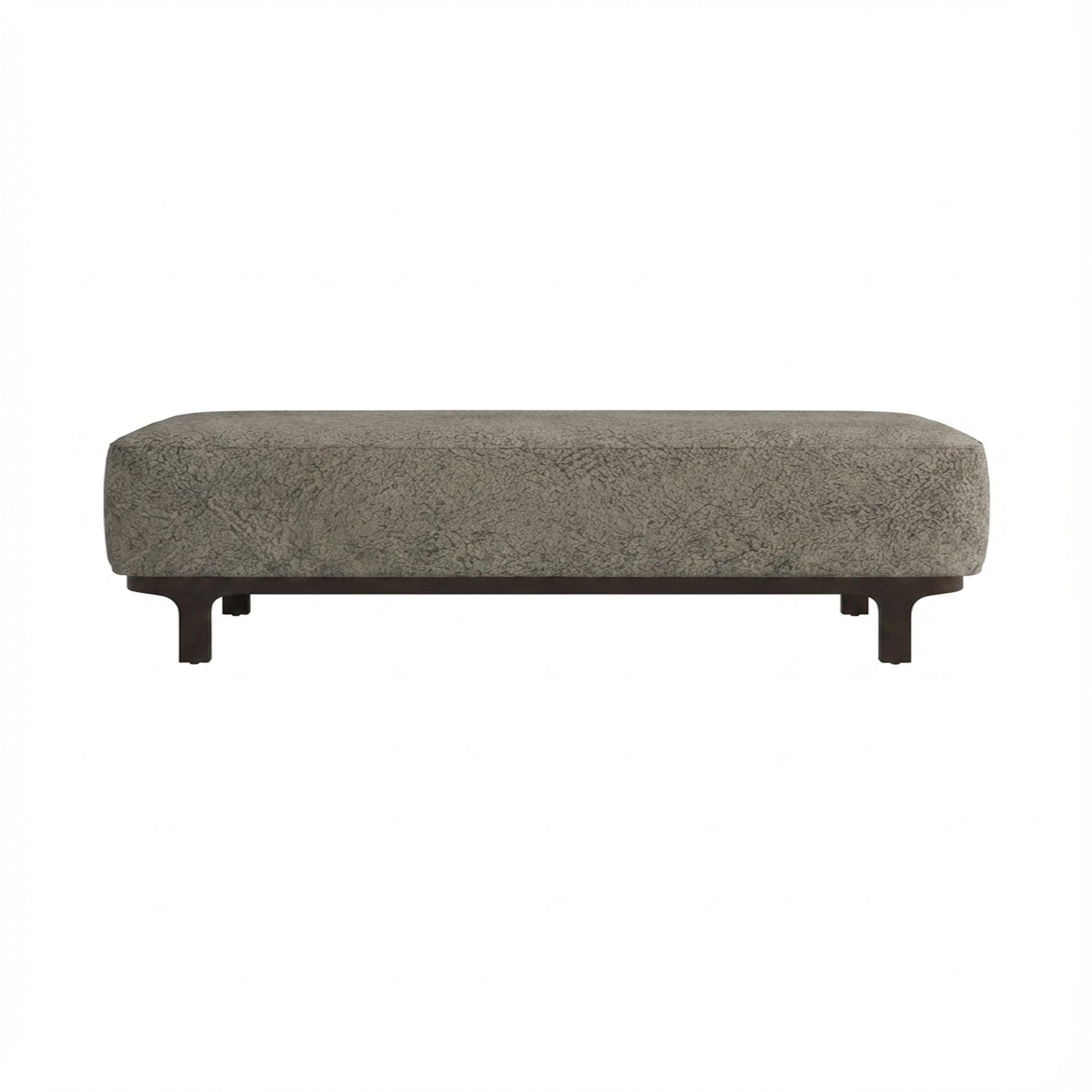 Hayden Home Premium Classic Serenity Bench, Coco Walnut Legs, Essential Biscuit Upholstery