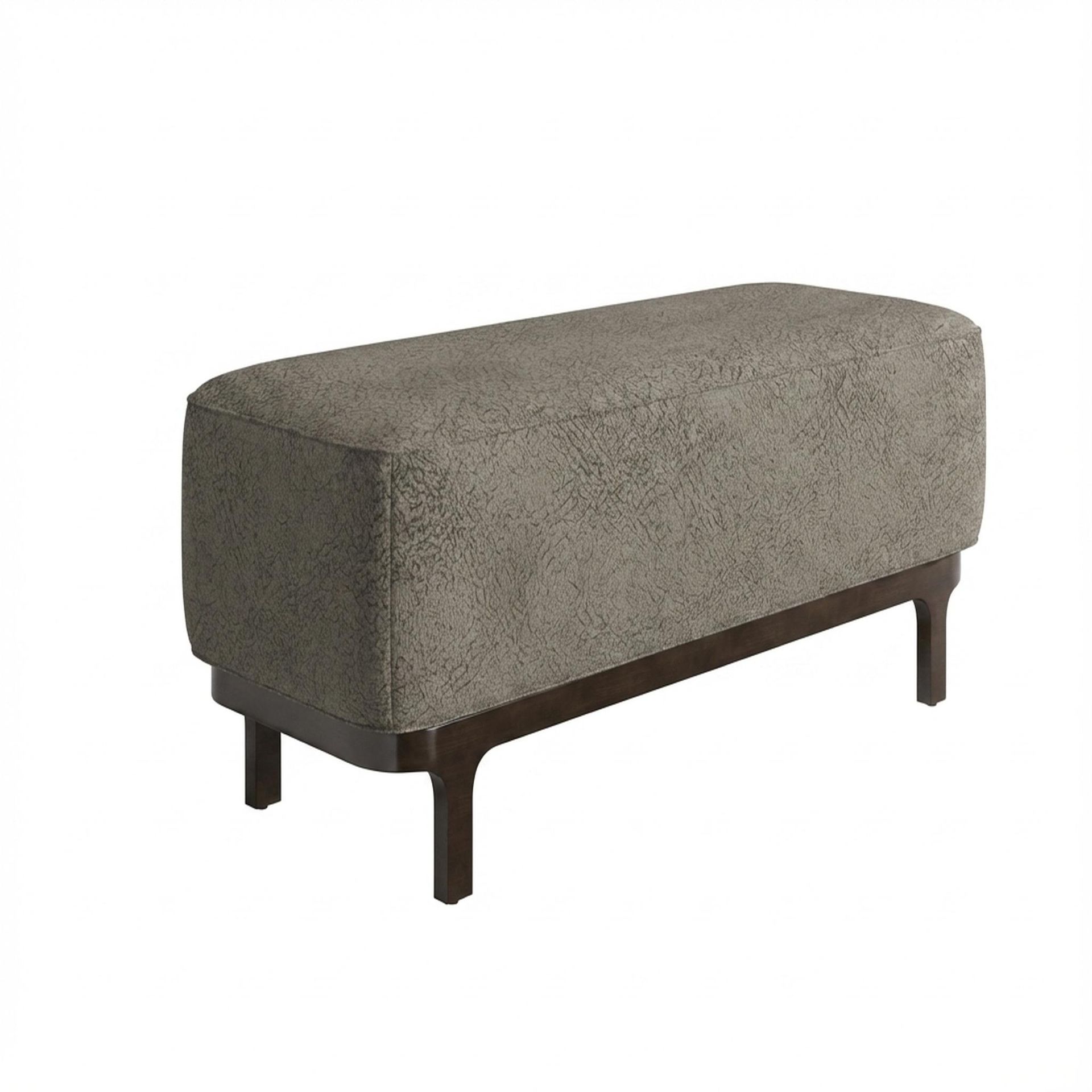 Hayden Home Premium Classic Serenity Bench, Coco Walnut Legs, Essential Biscuit Upholstery