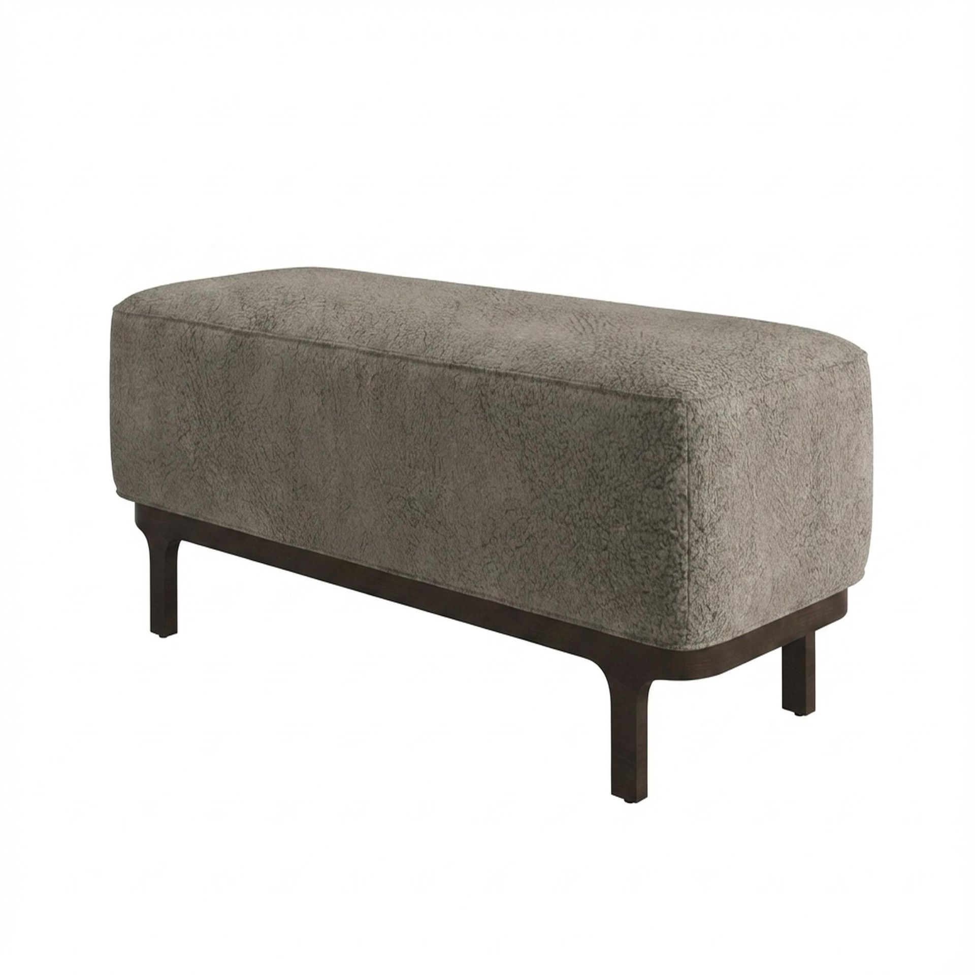 Hayden Home Premium Classic Serenity Bench, Coco Walnut Legs, Essential Biscuit Upholstery