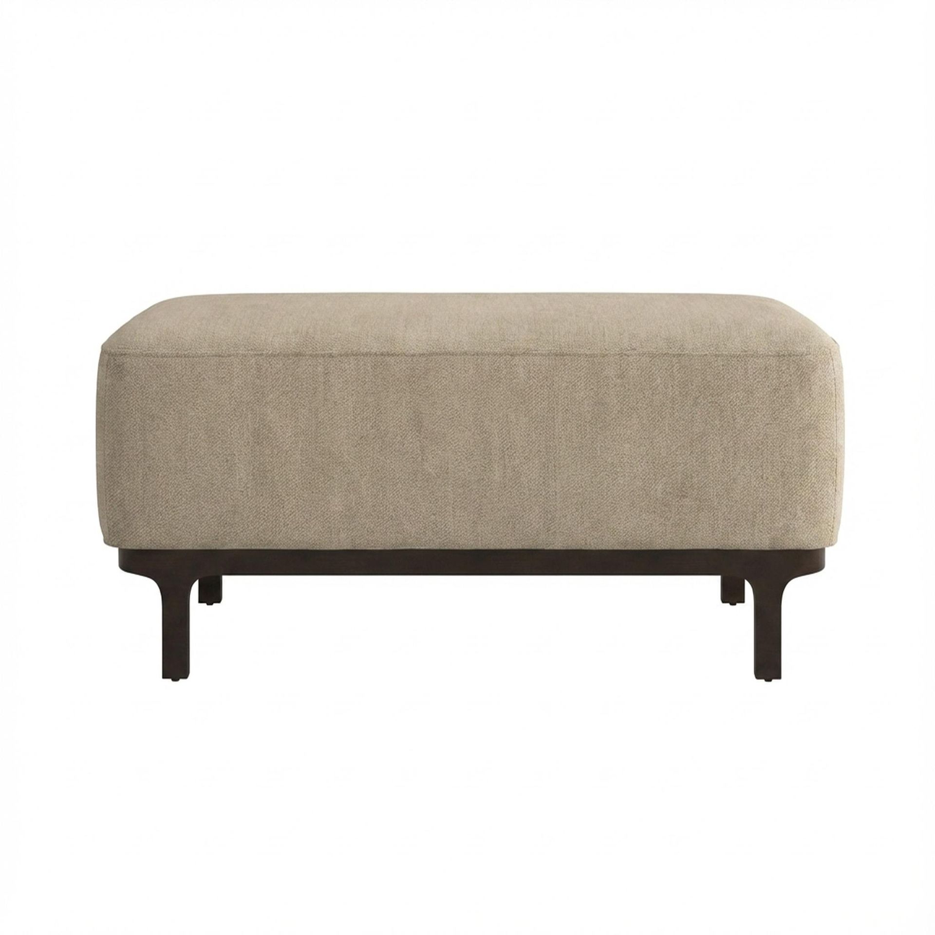 Hayden Home Premium Classic Serenity Bench, Coco Walnut Legs, Premium Alabaster Upholstery