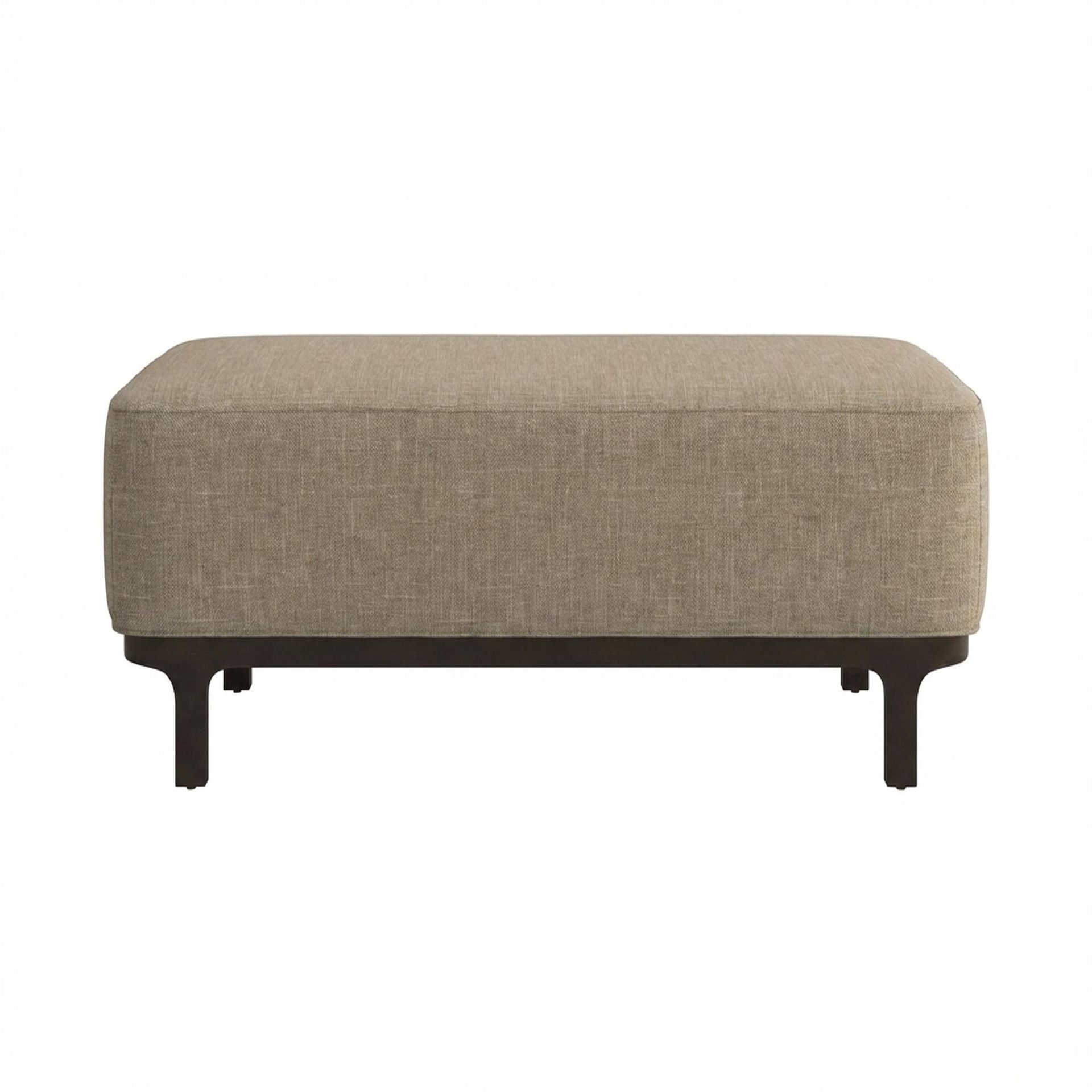 Hayden Home Premium Classic Serenity Bench, Coco Walnut Legs, Premium Dusky Biege Upholstery