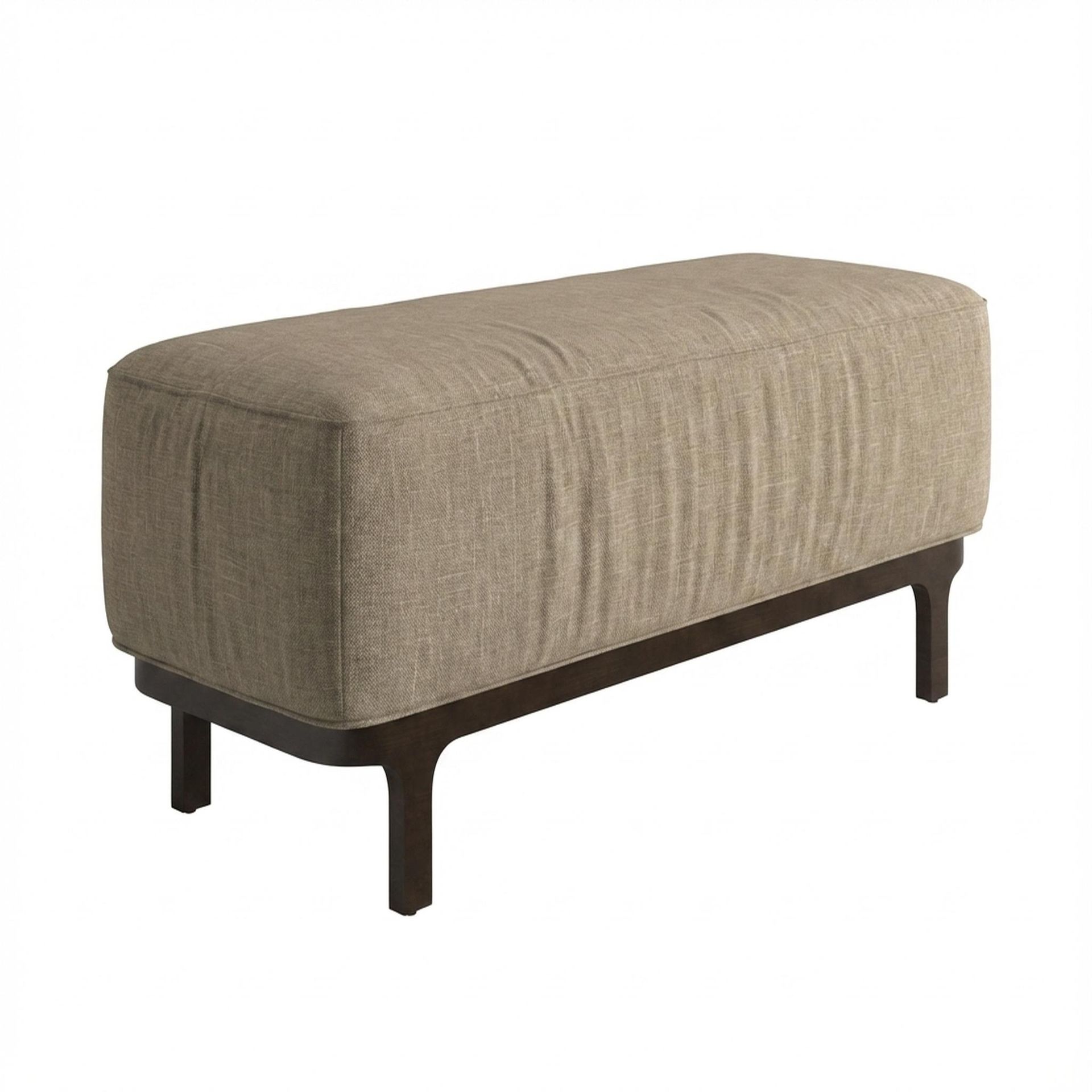 Hayden Home Premium Classic Serenity Bench, Coco Walnut Legs, Premium Dusky Biege Upholstery