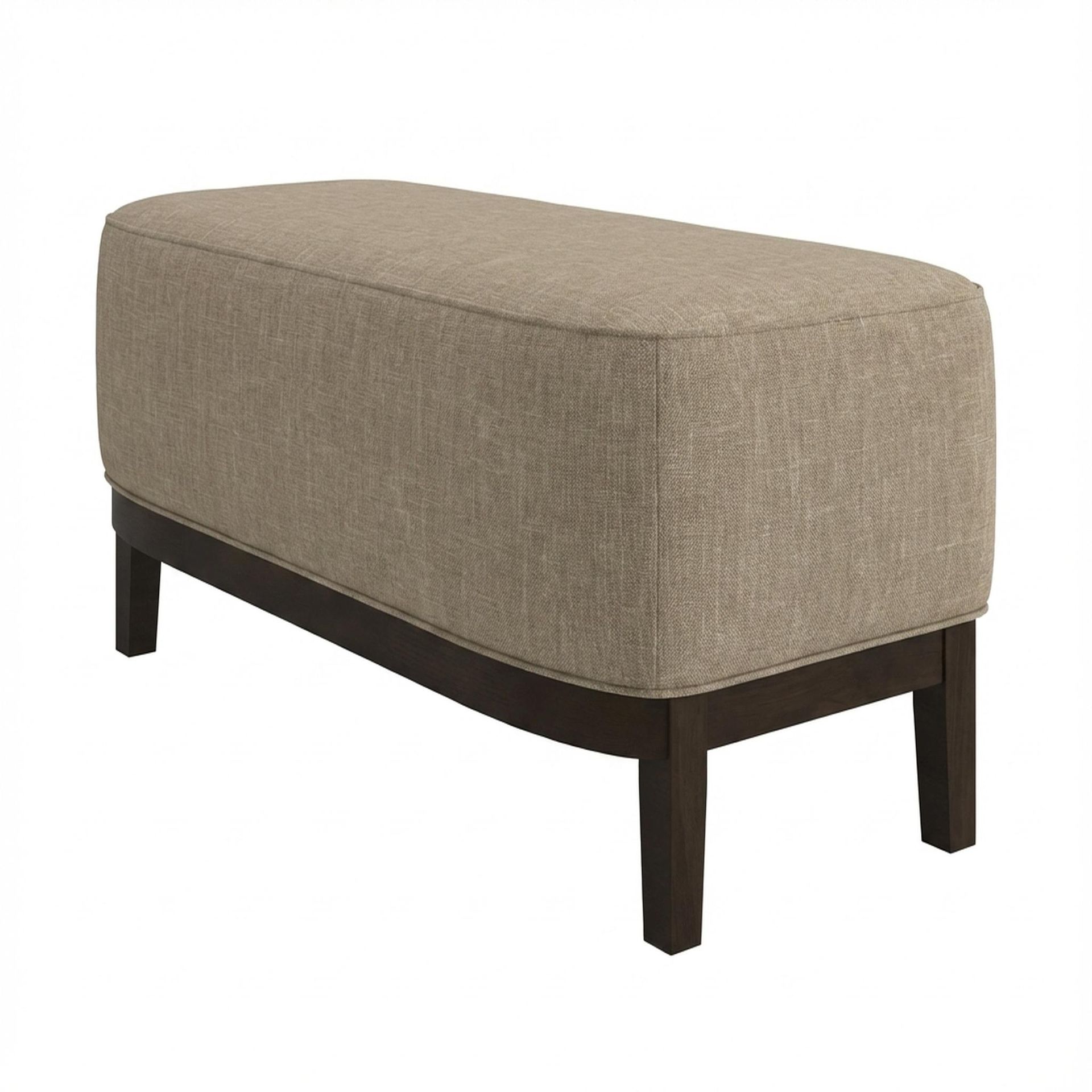 Hayden Home Premium Classic Serenity Bench, Coco Walnut Legs, Premium Dusky Biege Upholstery