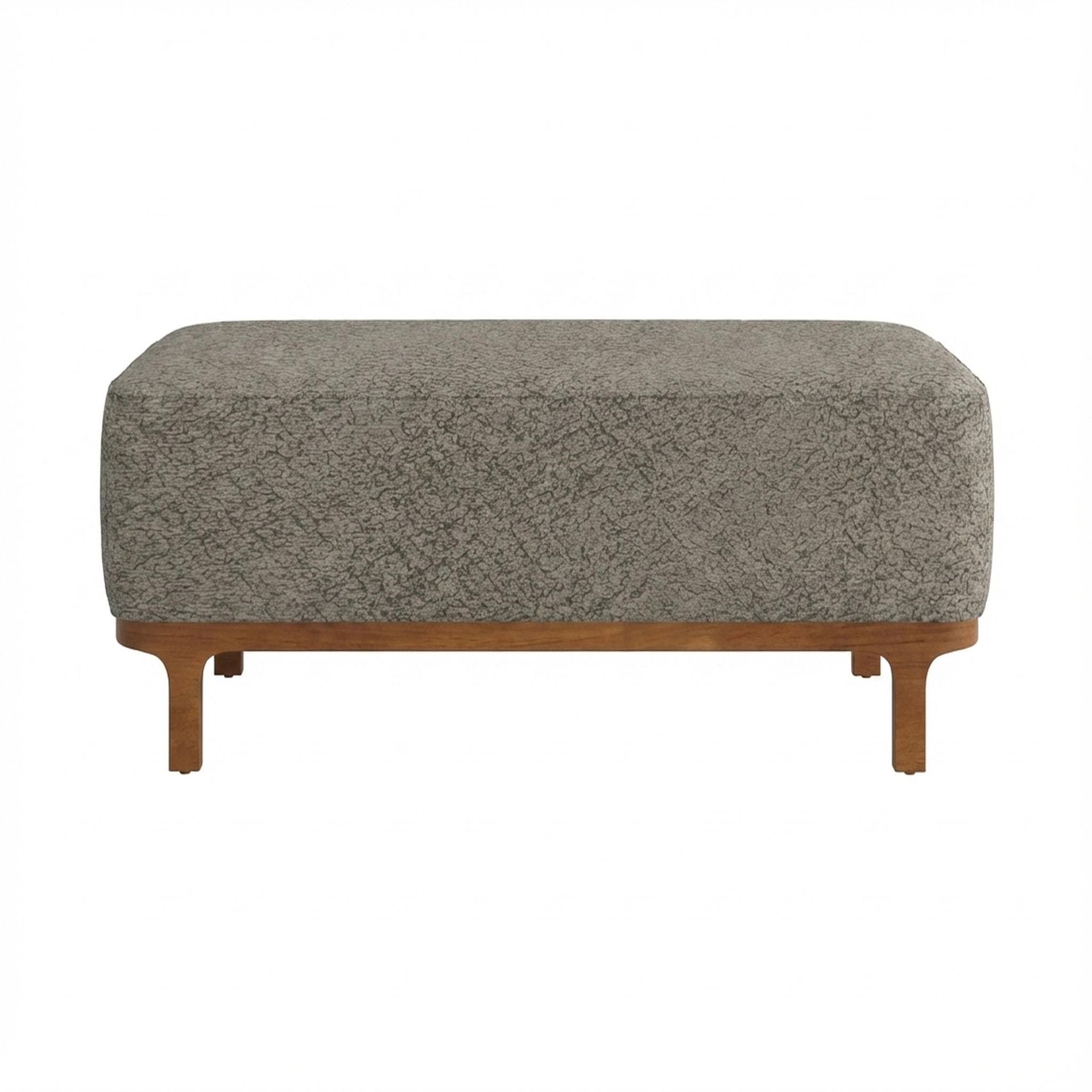 Hayden Home Premium Classic Serenity Bench, Warm Cedar Legs, Essential Biscuit Upholstery