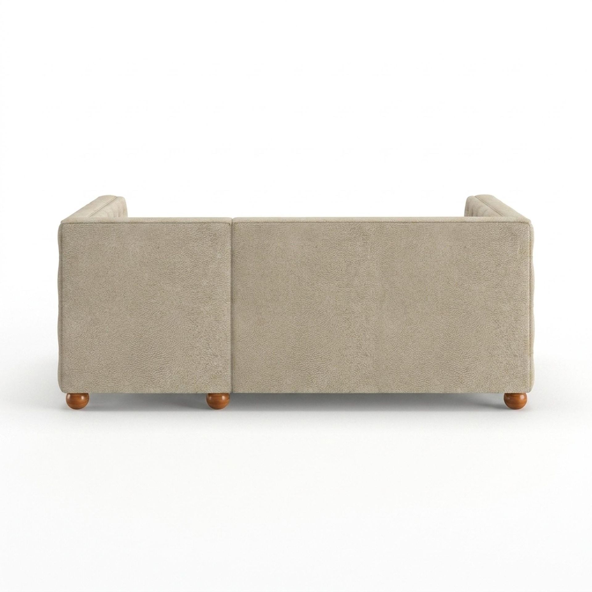 Hayden Home Premium Classic Tufted Sofa Bed, Warm Cedar Legs, Essential Sand Upholstery