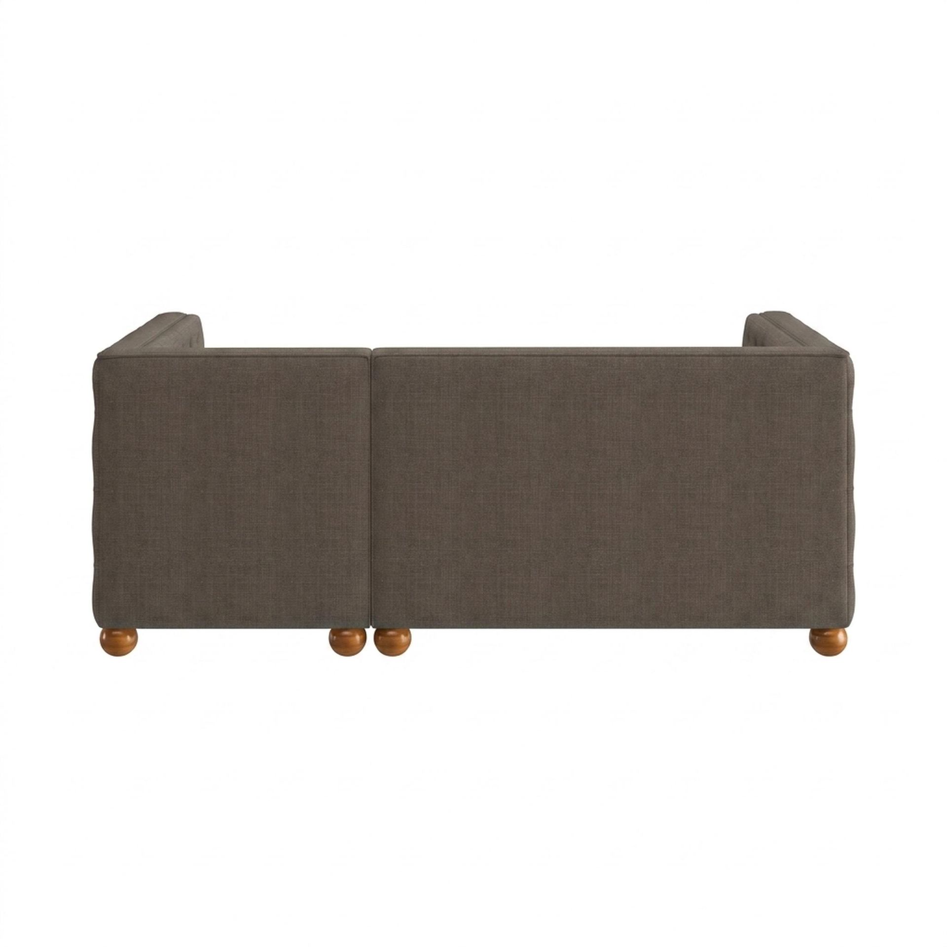 Hayden Home Premium Classic Tufted Sofa Bed, Warm Cedar Legs, Essential Chestnut Brown Upholstery