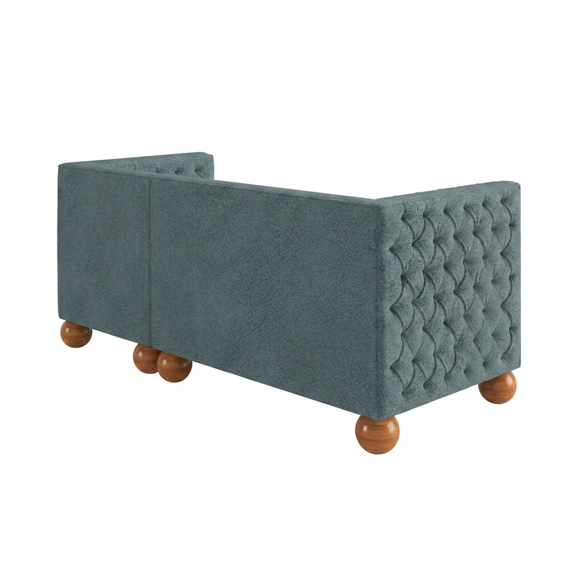Hayden Home Premium Classic Tufted Sofa Bed, Warm Cedar Legs, Essential Teal Mist Upholstery
