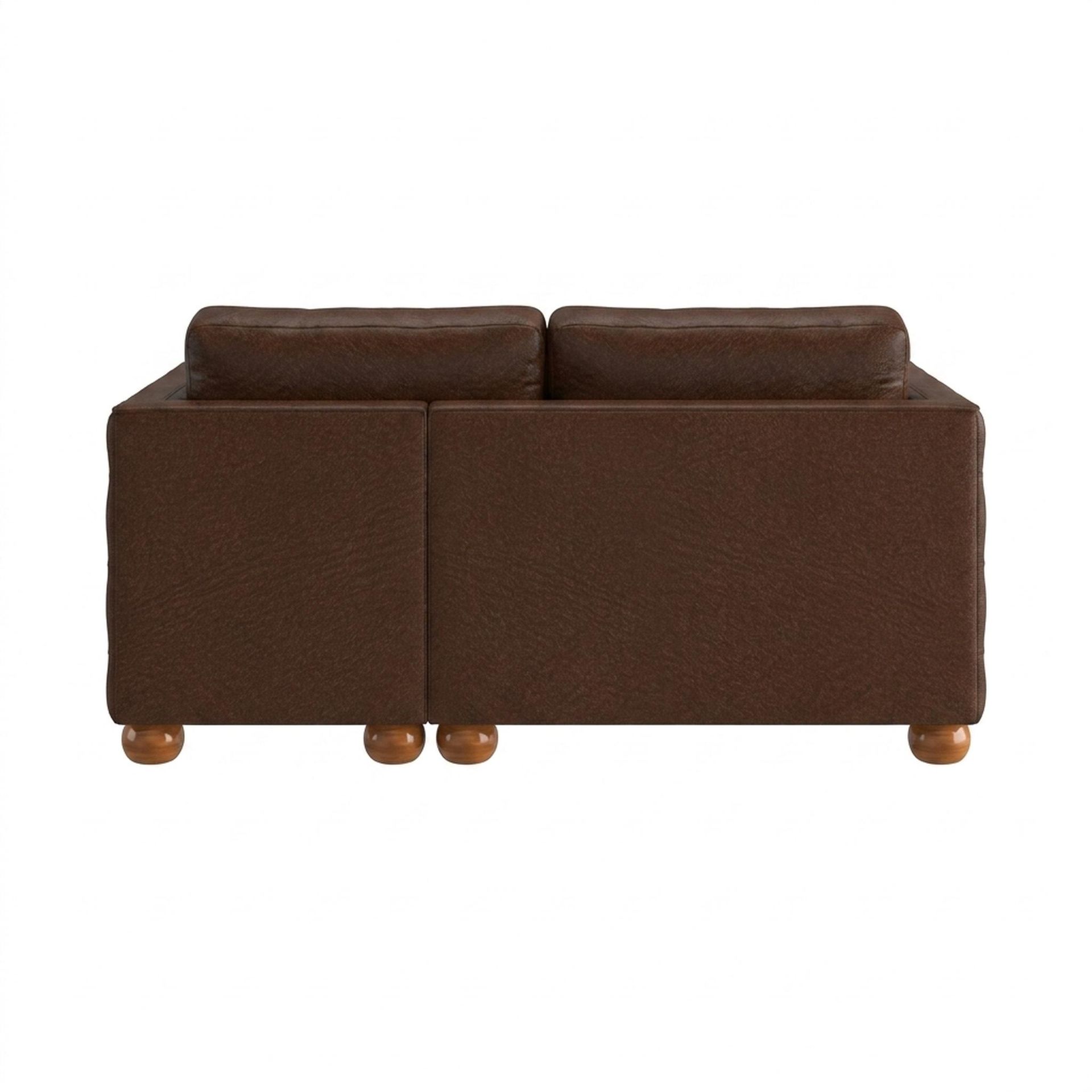 Hayden Home Premium Classic Tufted Sofa Bed, Warm Cedar Legs, Premium Rust Orange Upholstery