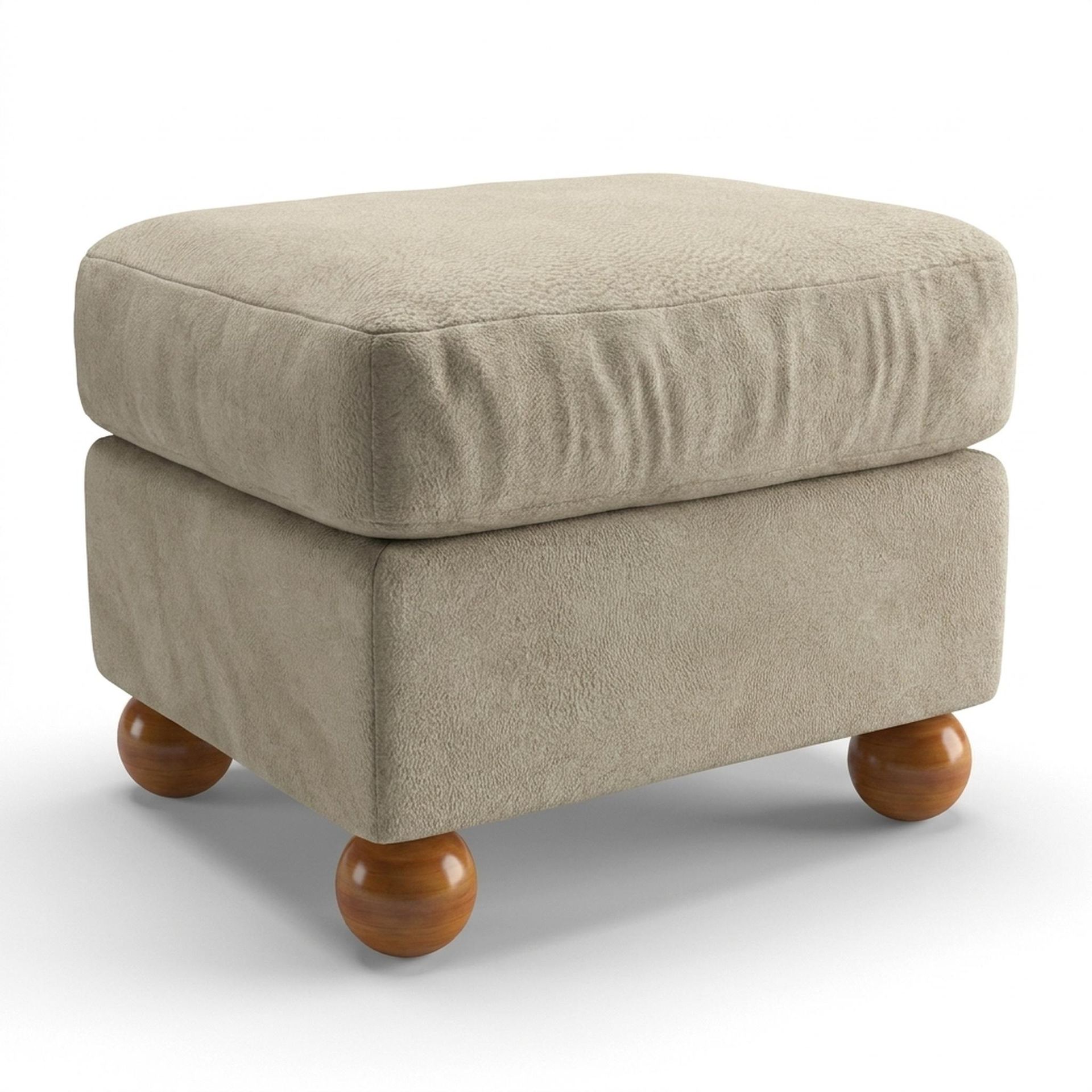 Hayden Home Premium Curved Comfort Bench, Warm Cedar Legs, Essential Sand Upholstery