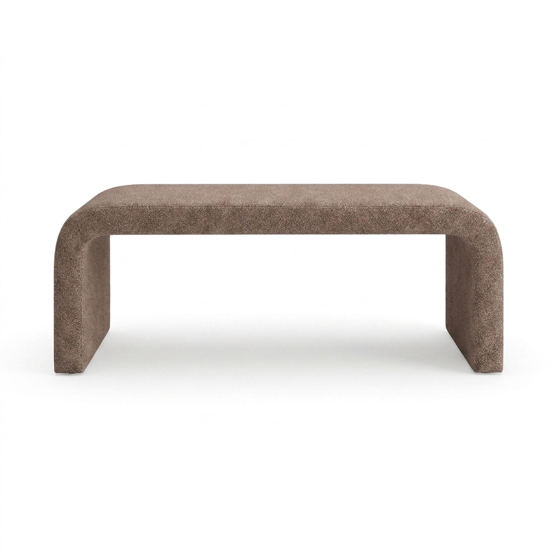 Hayden Home Premium Curved Comfort Bench, Warm Cedar Legs, Essential Ballet Slipper Upholstery