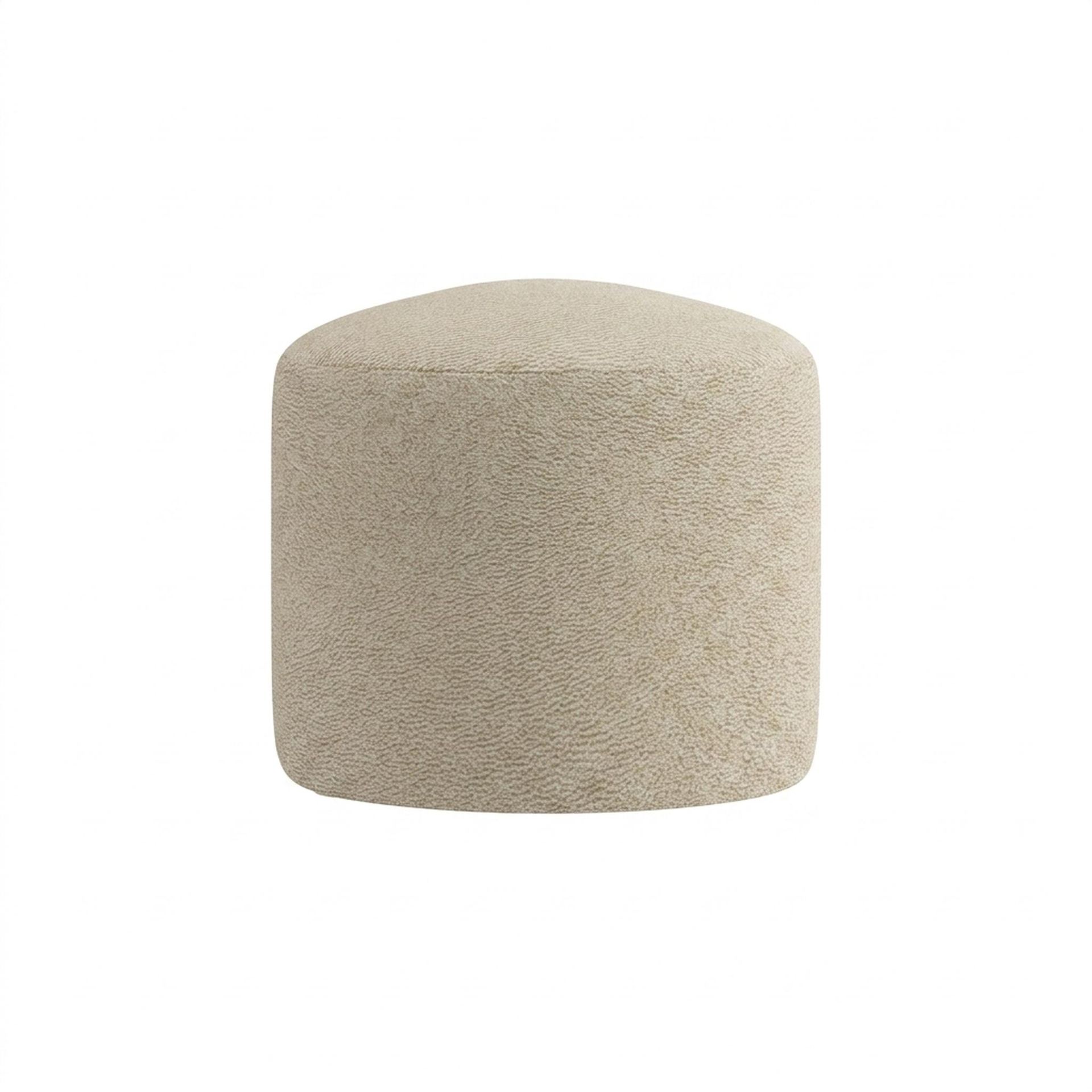 Hayden Home Premium Curved Triad Pouf, Warm Cedar Legs, Essential Sand Upholstery