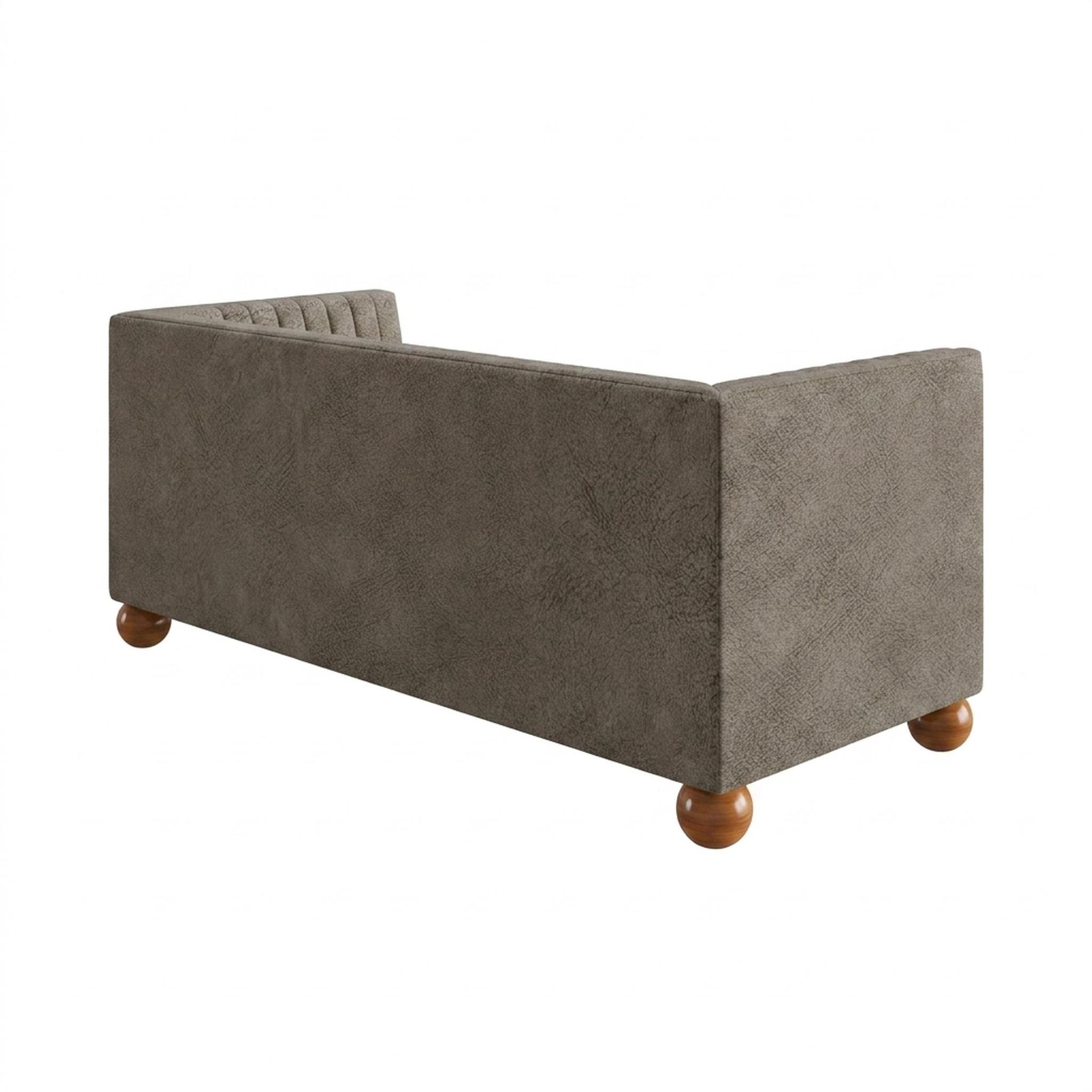 Hayden Home Premium Grove Gather Sofa Bed, Warm Cedar Legs, Essential Biscuit Upholstery
