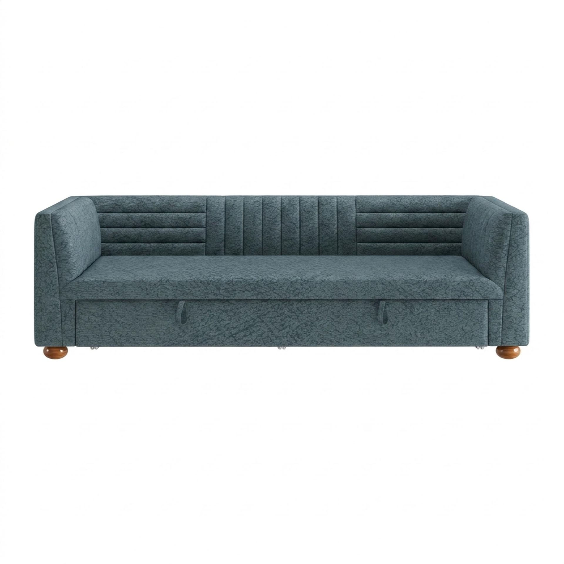 Hayden Home Premium Grove Gather Sofa Bed, Warm Cedar Legs, Essential Teal Mist Upholstery