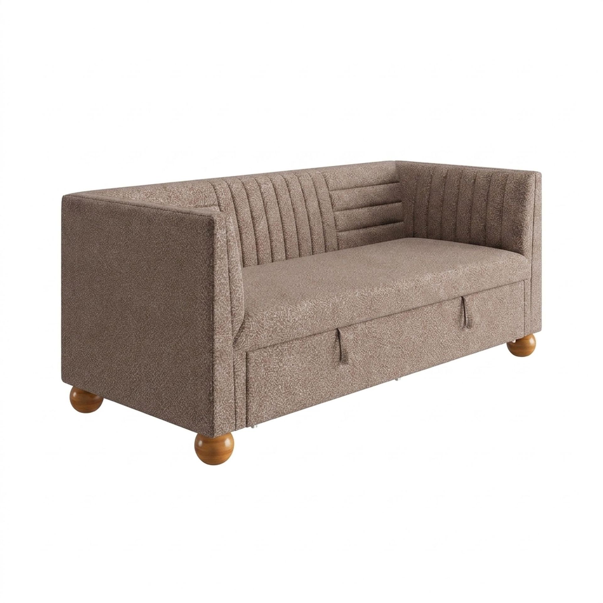 Hayden Home Premium Grove Gather Sofa Bed, Warm Cedar Legs, Essential Ballet Slipper Upholstery