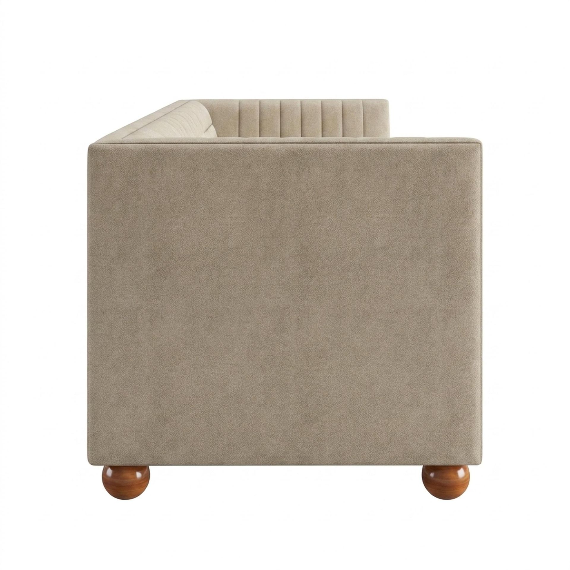Hayden Home Premium Grove Gather Sofa Bed, Warm Cedar Legs, Premium Alabaster Upholstery