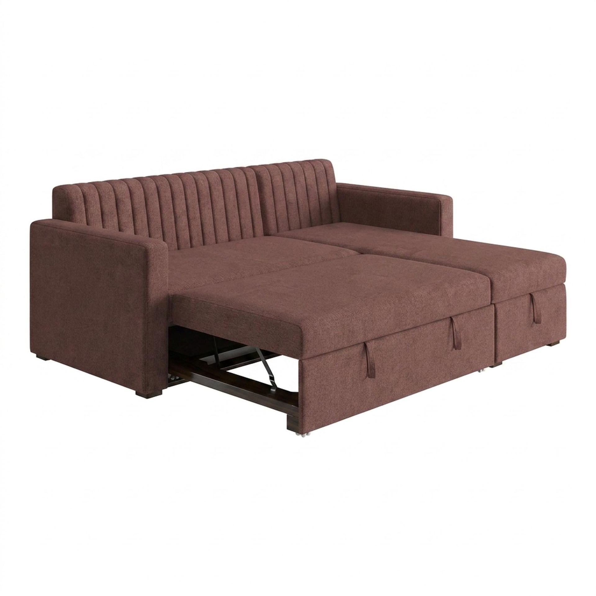 Hayden Home Premium Grove Paradise Sofa Bed, Coco Walnut Legs, Premium Ballet Pink Upholstery