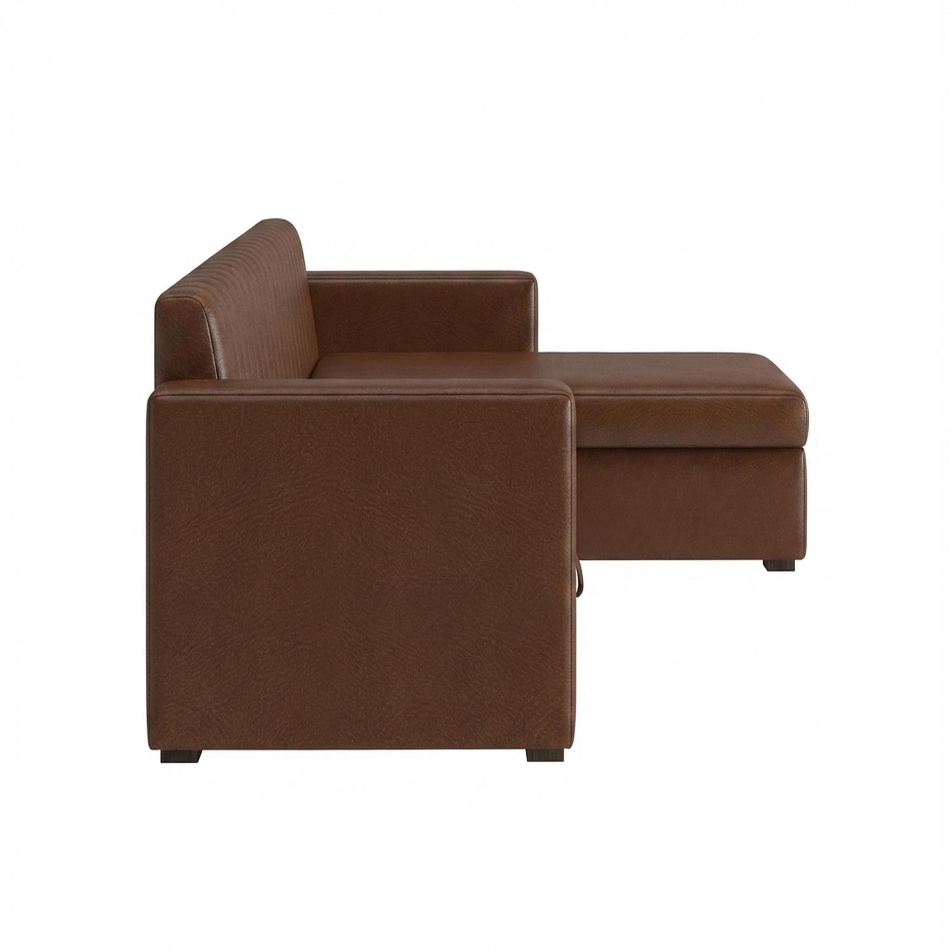 Hayden Home Premium Grove Paradise Sofa Bed, Coco Walnut Legs, Premium Rust Orange Upholstery