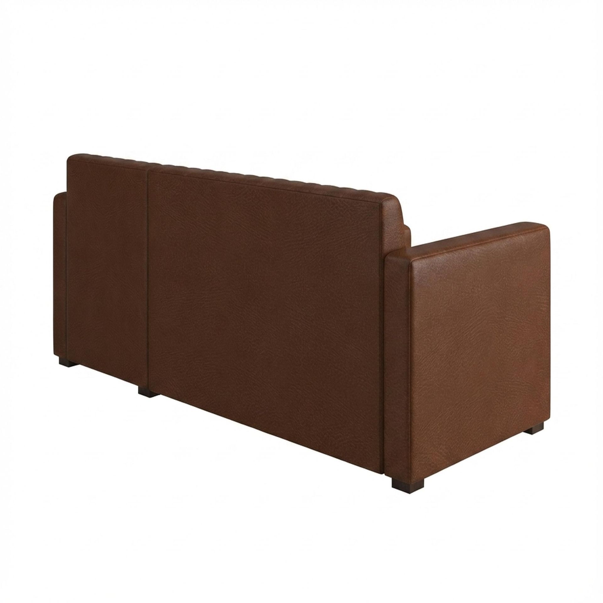 Hayden Home Premium Grove Paradise Sofa Bed, Coco Walnut Legs, Premium Rust Orange Upholstery