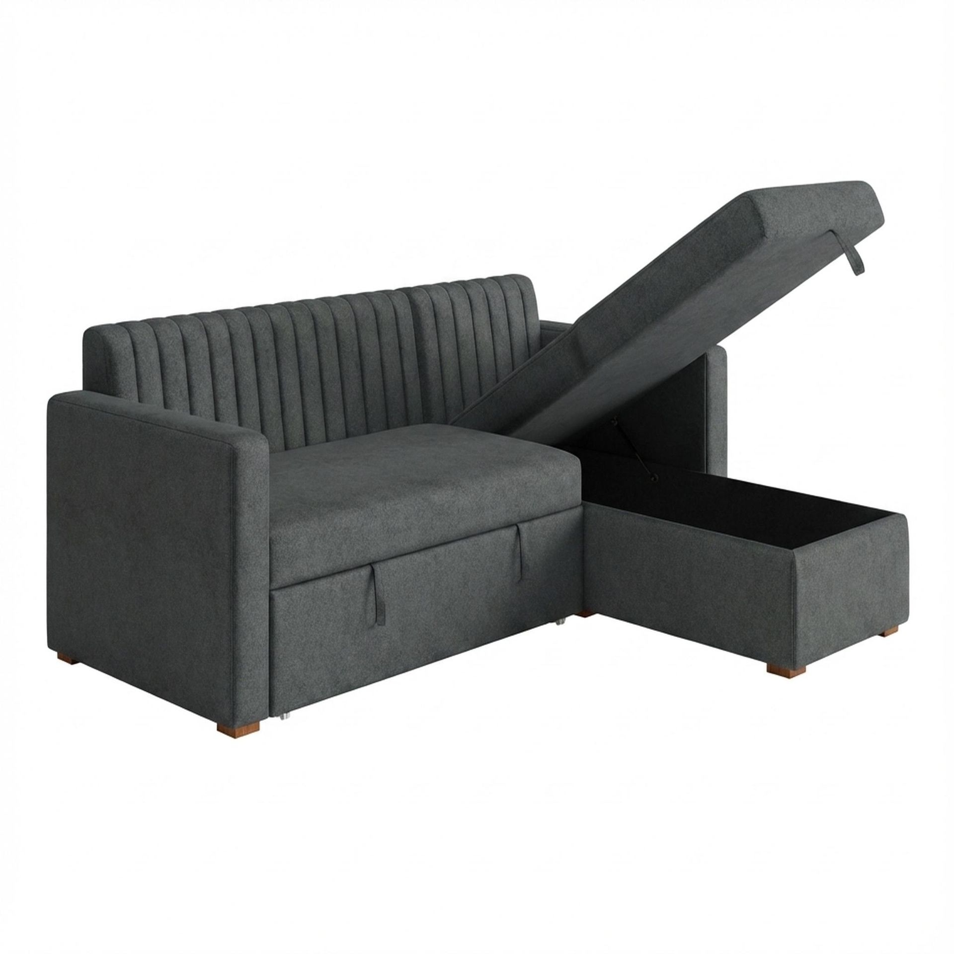 Hayden Home Premium Grove Paradise Sofa Bed, Warm Cedar Legs, Essential Frost Upholstery