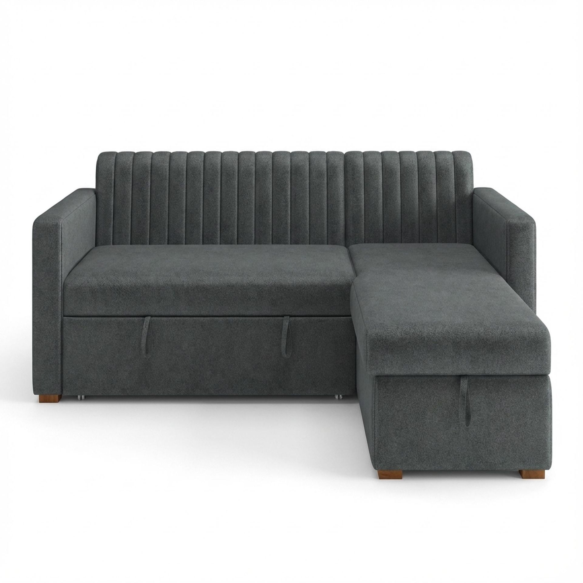 Hayden Home Premium Grove Paradise Sofa Bed, Warm Cedar Legs, Essential Frost Upholstery