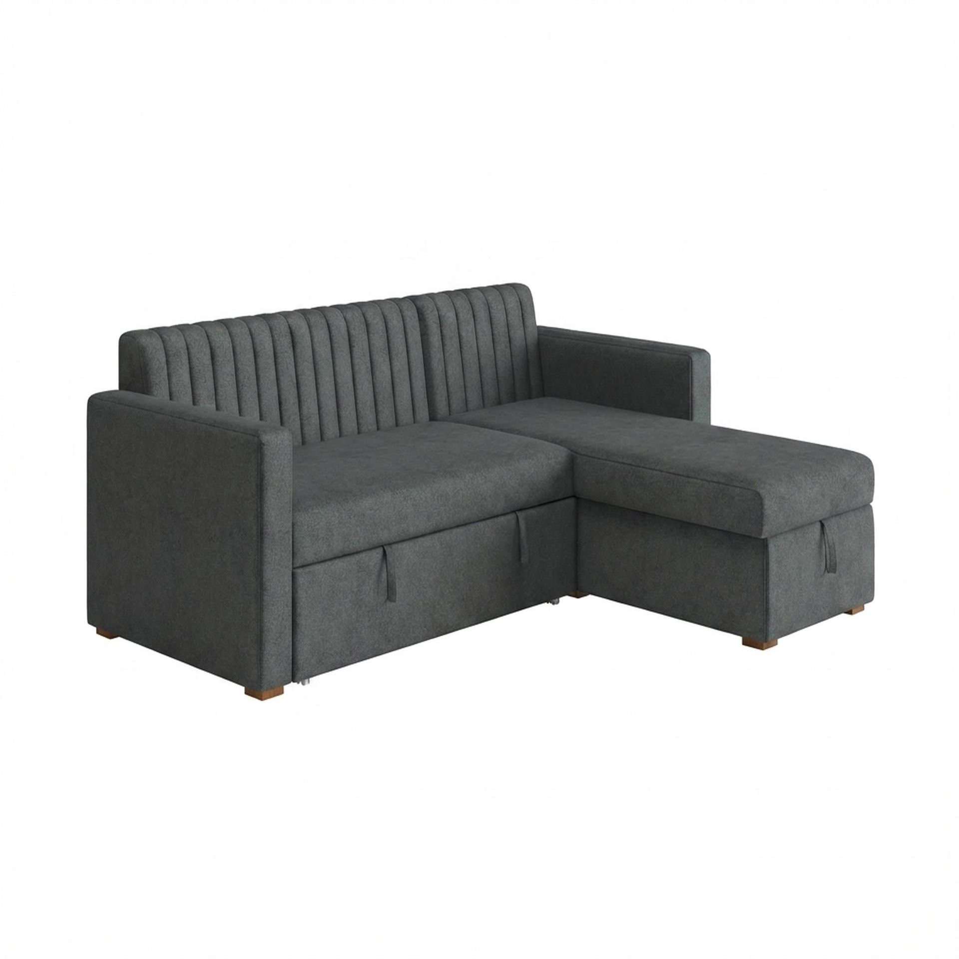 Hayden Home Premium Grove Paradise Sofa Bed, Warm Cedar Legs, Essential Frost Upholstery