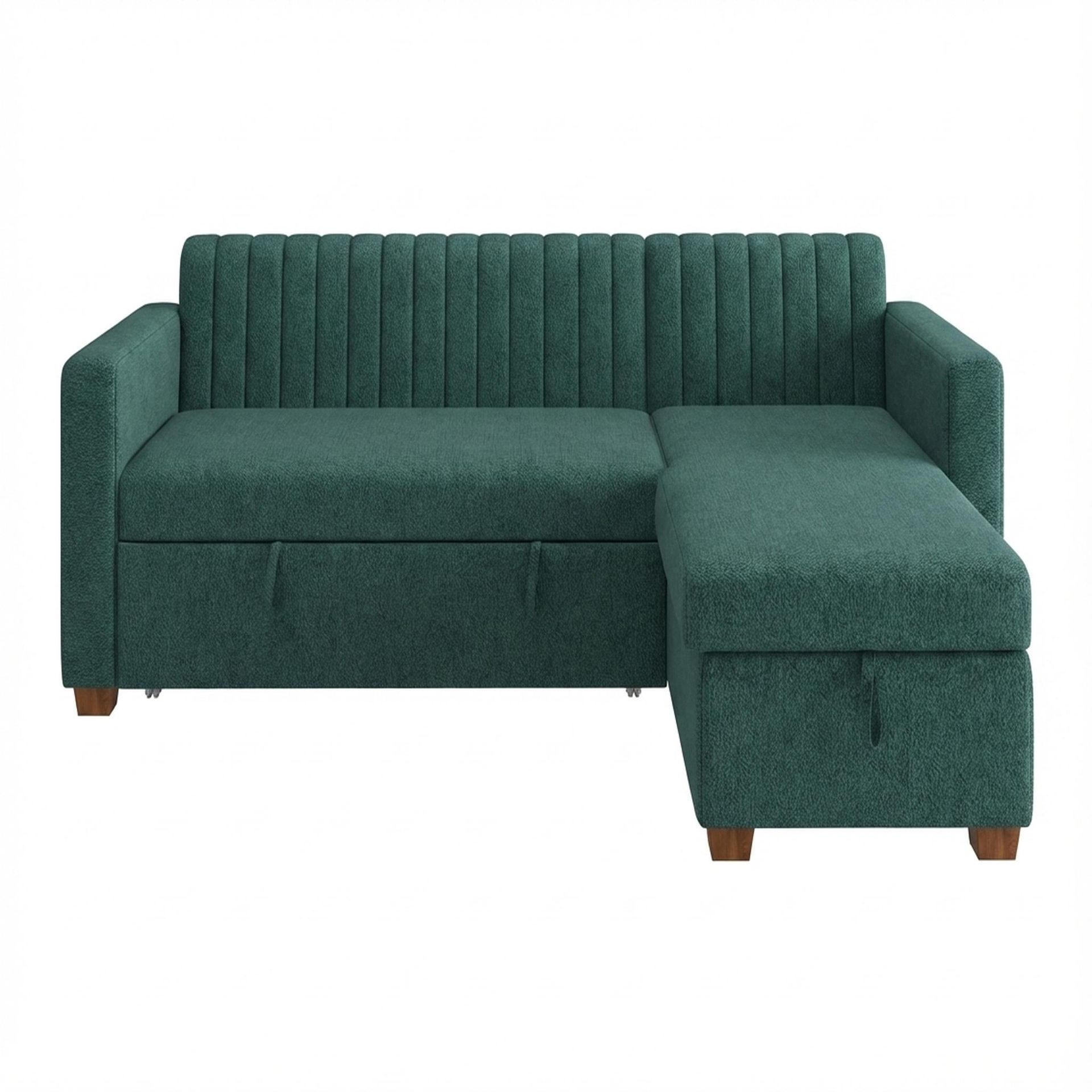 Hayden Home Premium Grove Paradise Sofa Bed, Warm Cedar Legs, Essential Teal Mist Upholstery