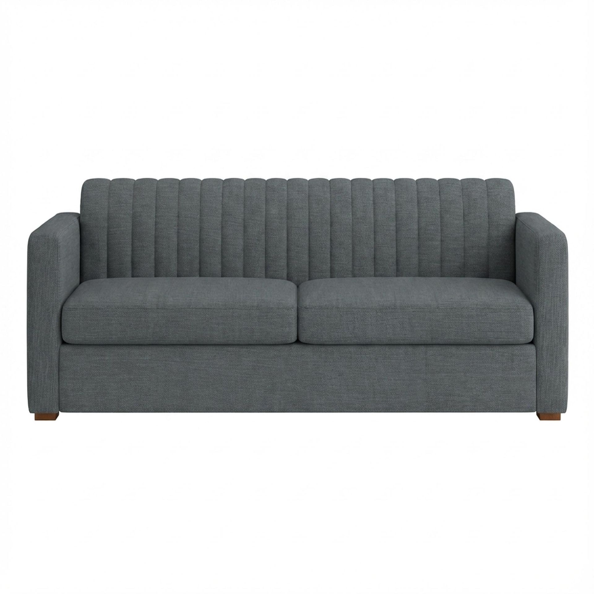 Hayden Home Premium Grove Paradise Sofa Bed, Warm Cedar Legs, Premium Steel Grey Upholstery