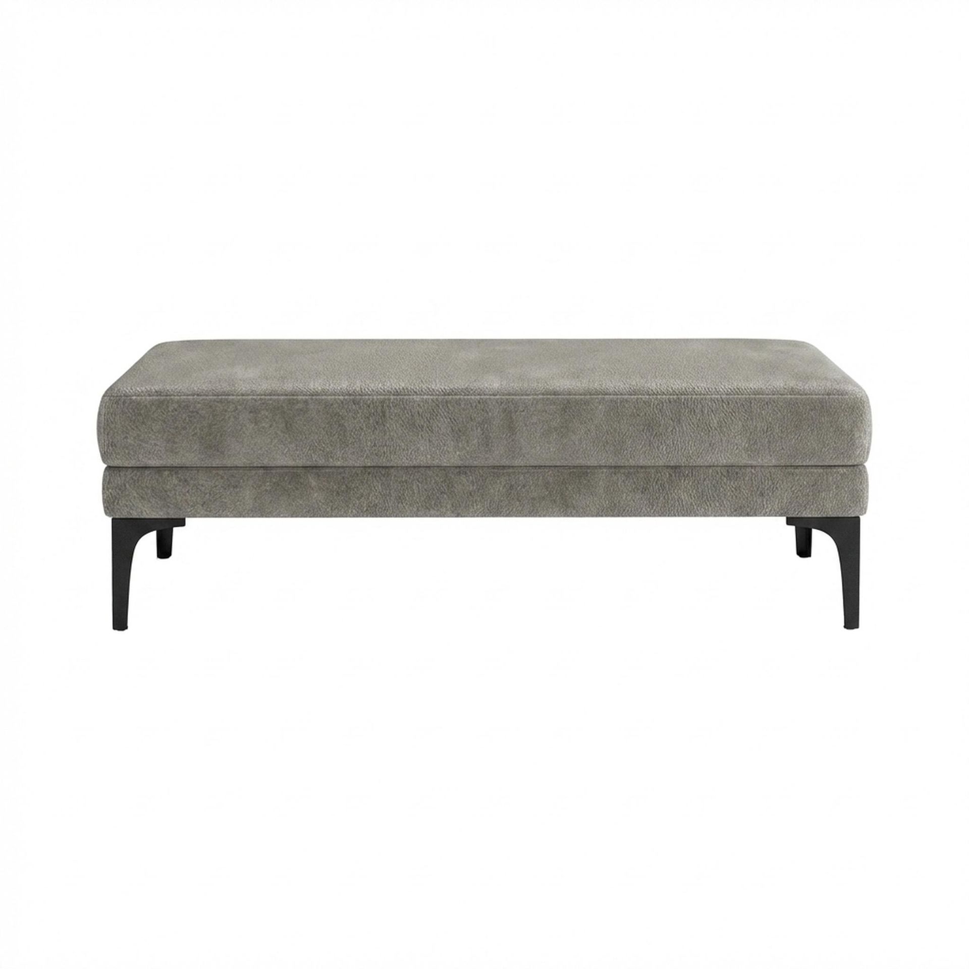 Hayden Home Premium Grove Retreat Bench, Matt Black Legs, Essential Bone Upholstery