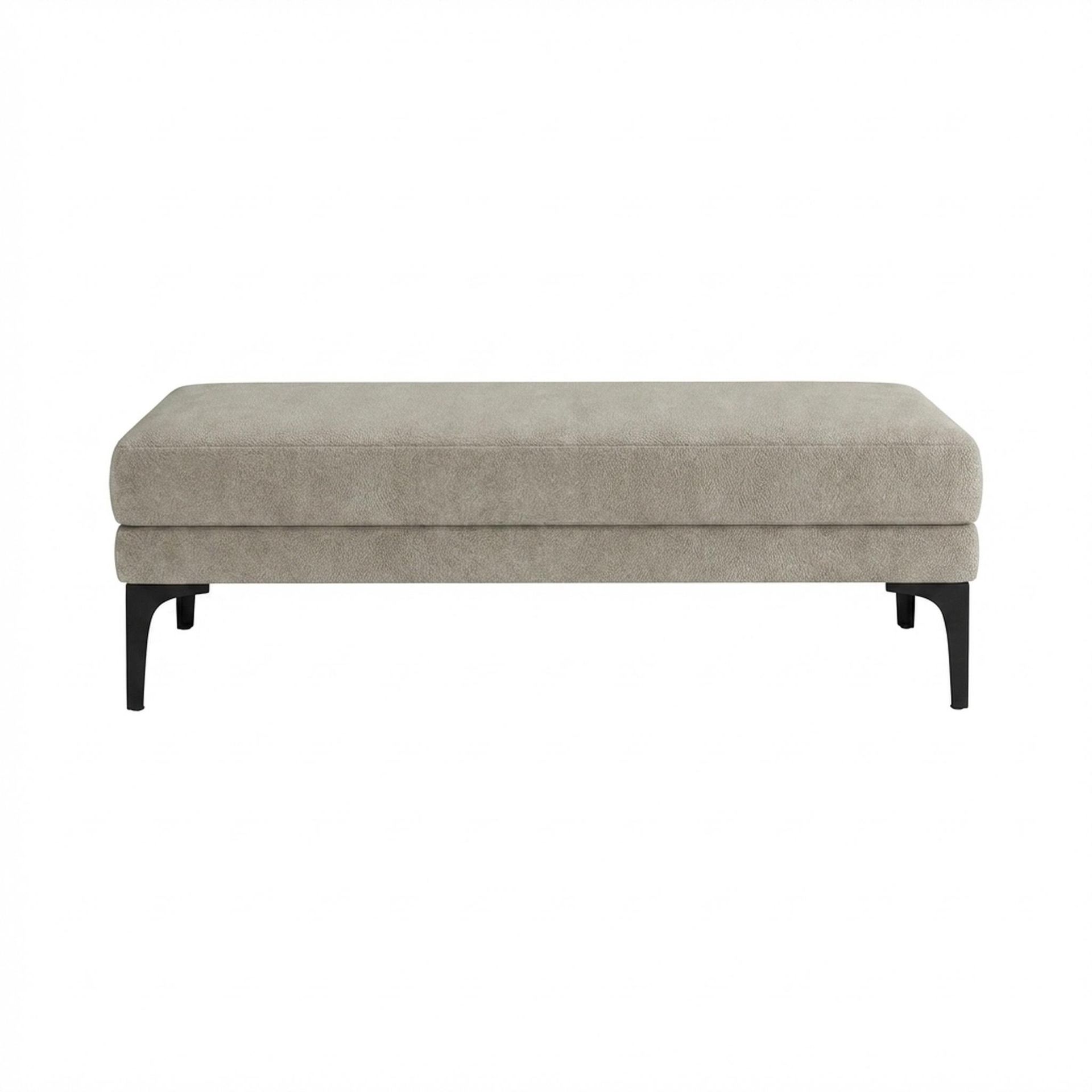 Hayden Home Premium Grove Retreat Bench, Matt Black Legs, Essential Bone Upholstery