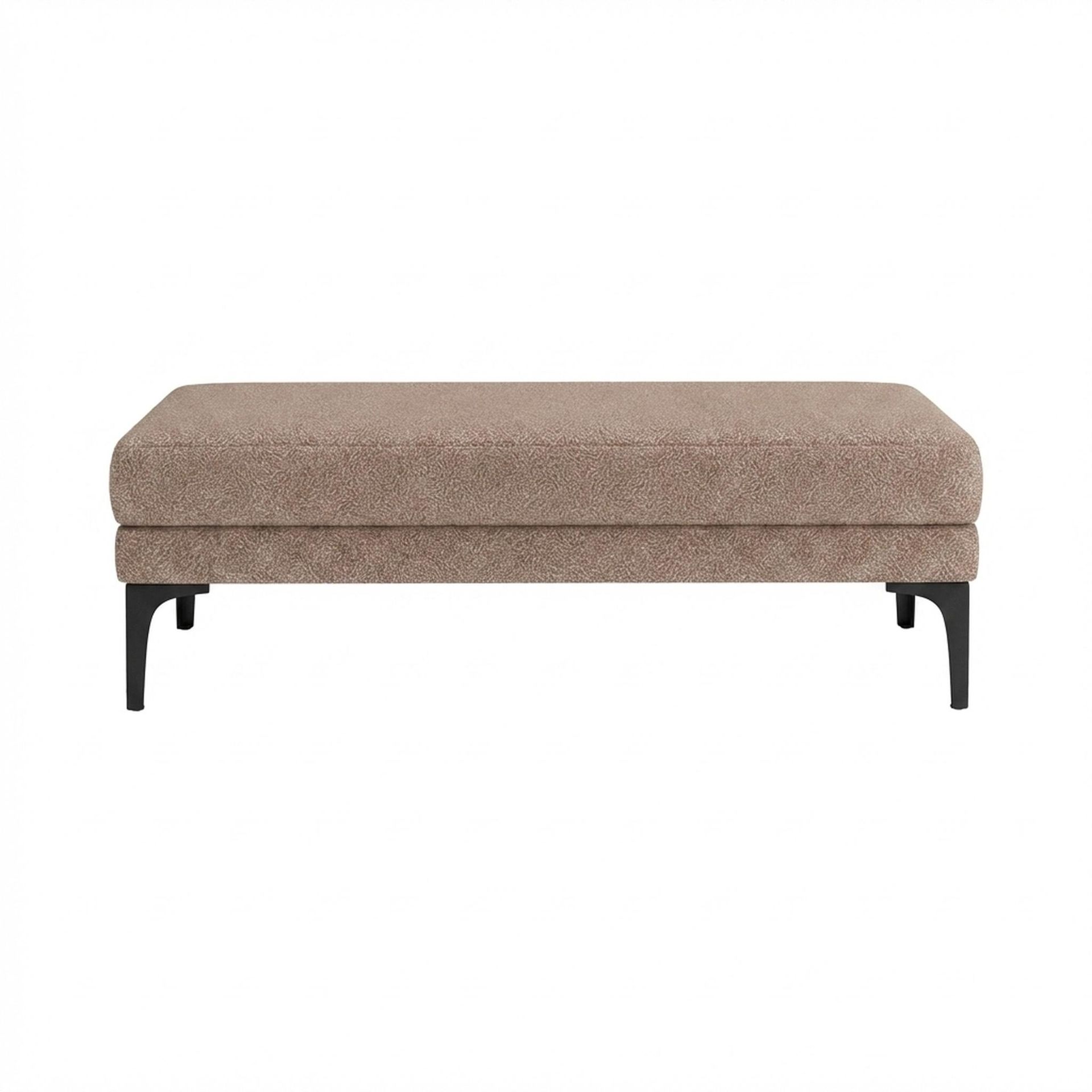 Hayden Home Premium Grove Retreat Bench, Matt Black Legs, Essential Ballet Slipper Upholstery