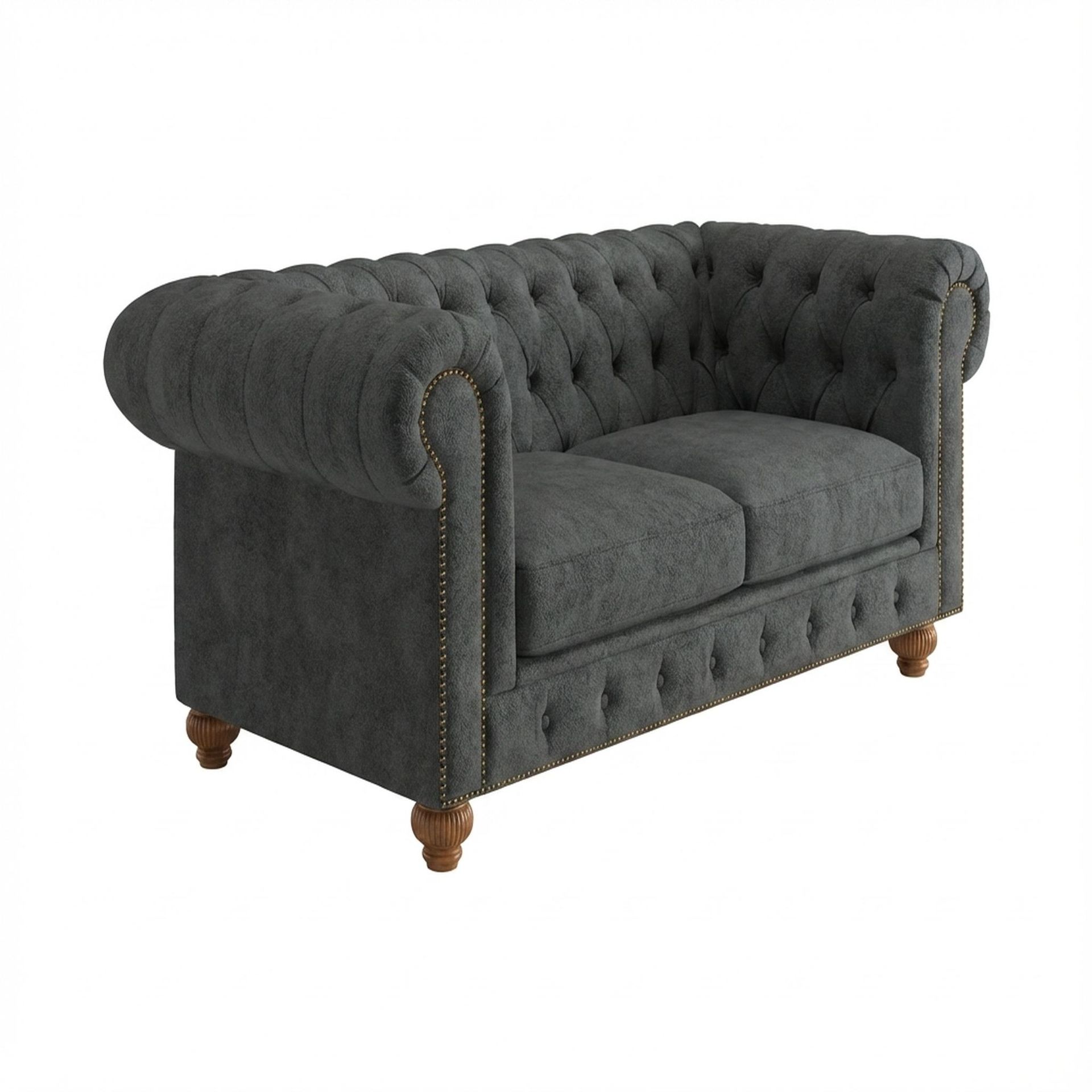 Hayden Home Premium Cambridge 2 Seater Sofa, Warm Cedar Leg, Essential Frost Upholstery