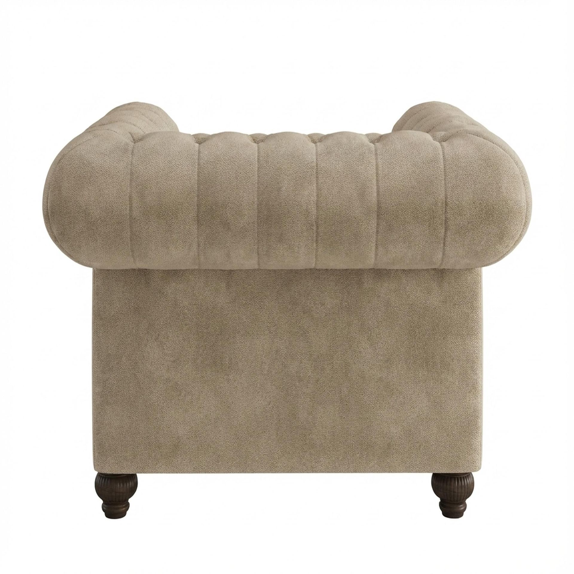 Hayden Home Premium Cambridge 1 Seater Sofa, Coco Walnut Leg, Premium Alabaster Upholstery