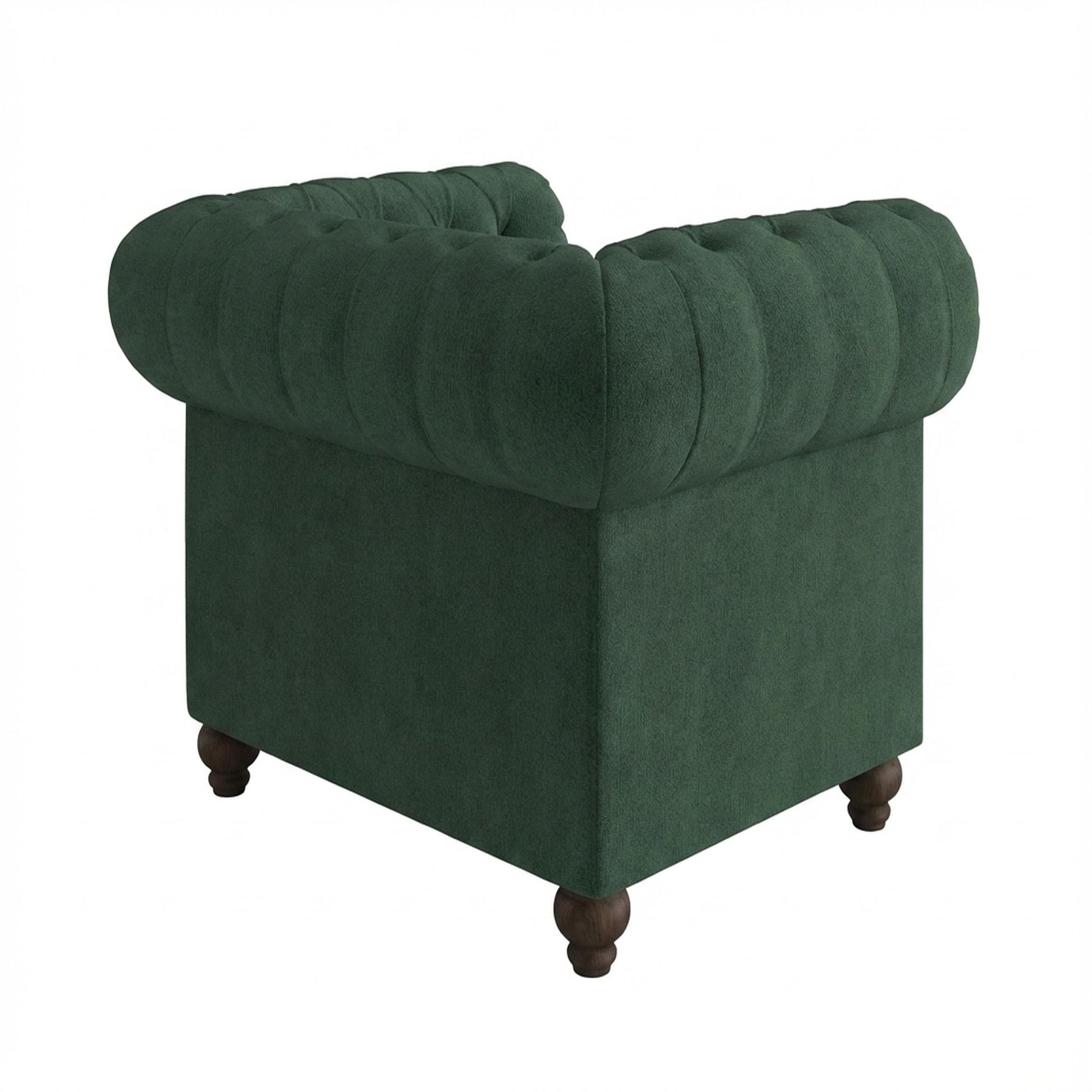 Hayden Home Premium Cambridge 1 Seater Sofa, Coco Walnut Leg, Premium Powder Green Upholstery