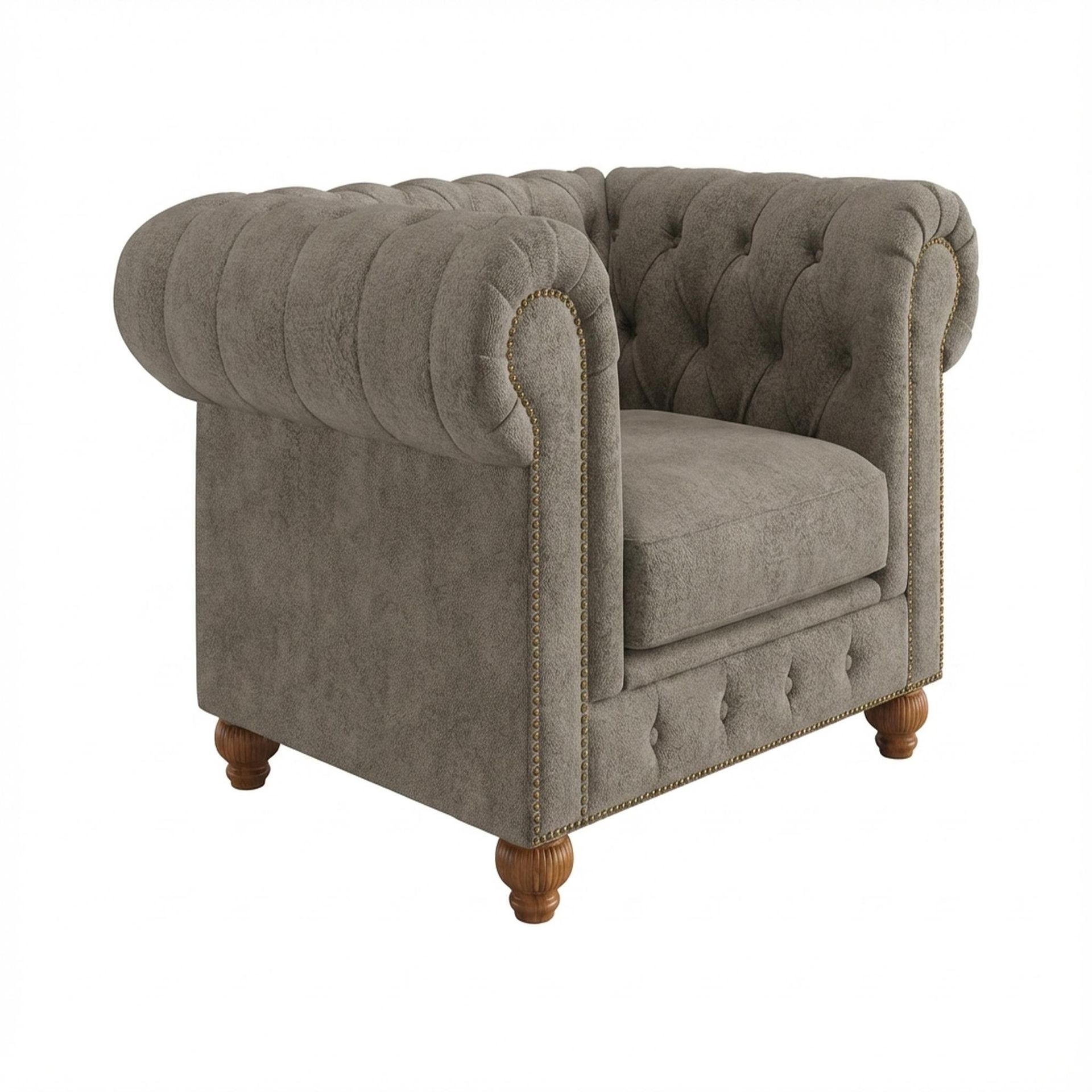 Hayden Home Premium Cambridge 1 Seater Sofa, Warm Cedar Leg, Essential Biscuit Upholstery