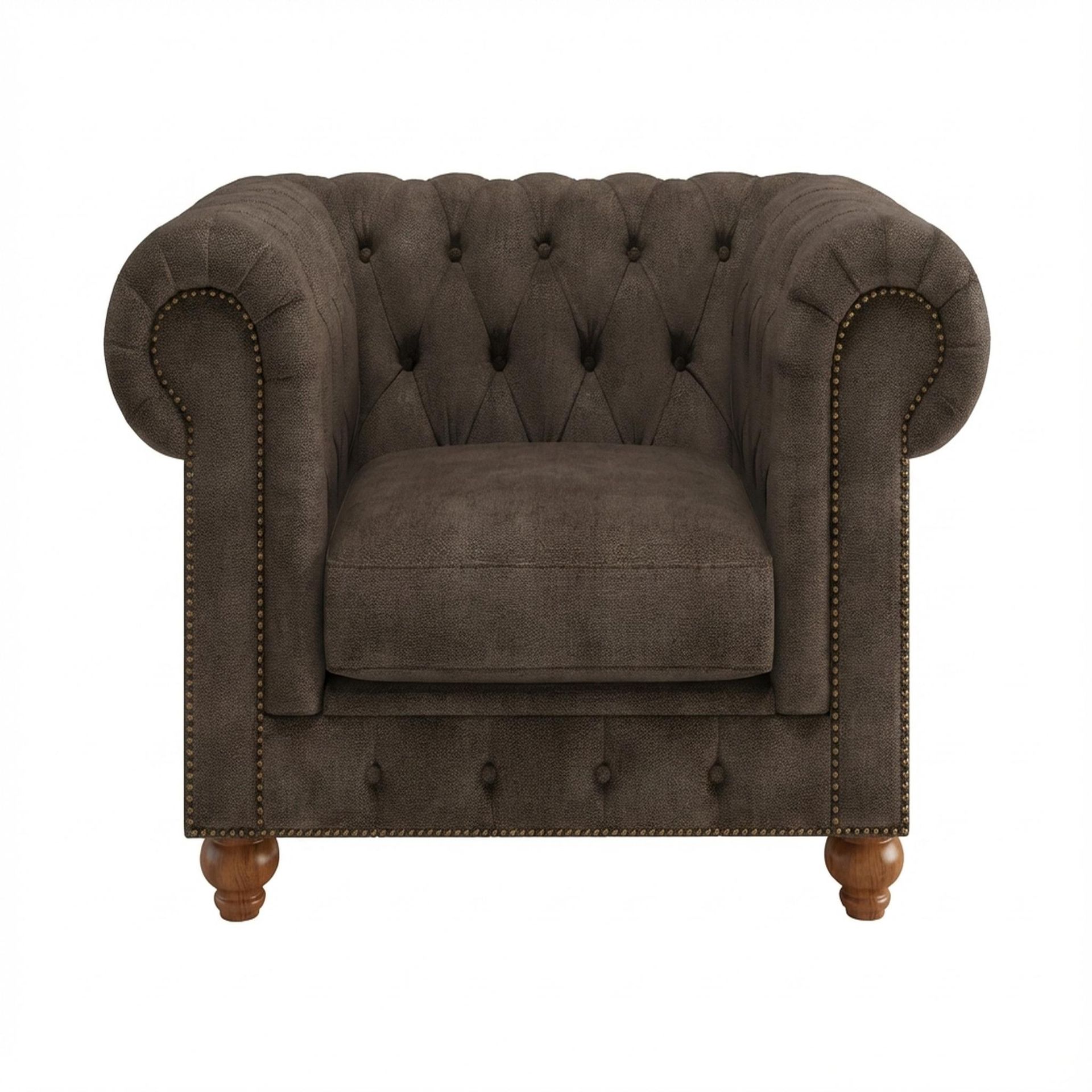 Hayden Home Premium Cambridge 1 Seater Sofa, Warm Cedar Leg, Essential Chestnut Brown Upholstery
