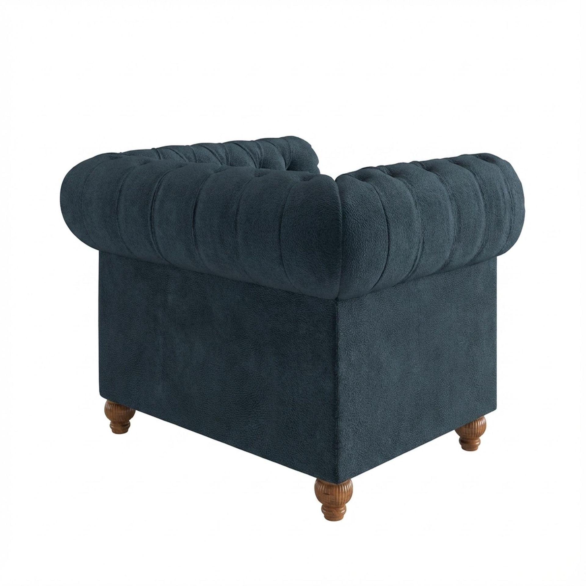 Hayden Home Premium Cambridge 1 Seater Sofa, Warm Cedar Leg, Essential Vintage Blue Upholstery