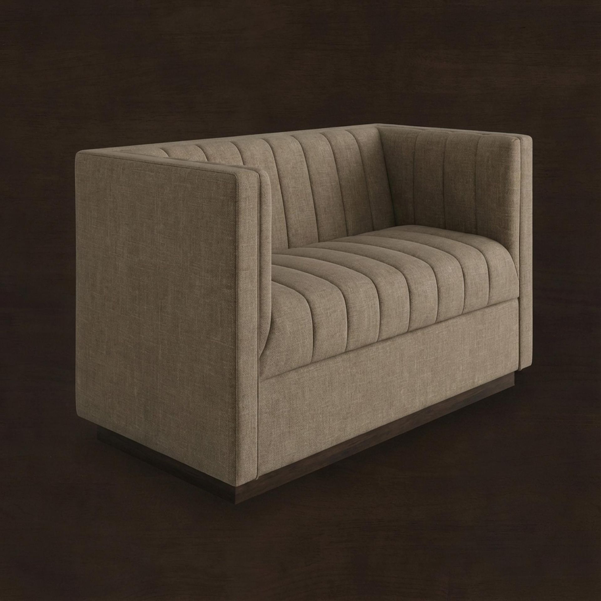 Hayden Home Premium Lagos 2 Seater Sofa, Coco Walnut Leg, Premium Dusky Biege Upholstery