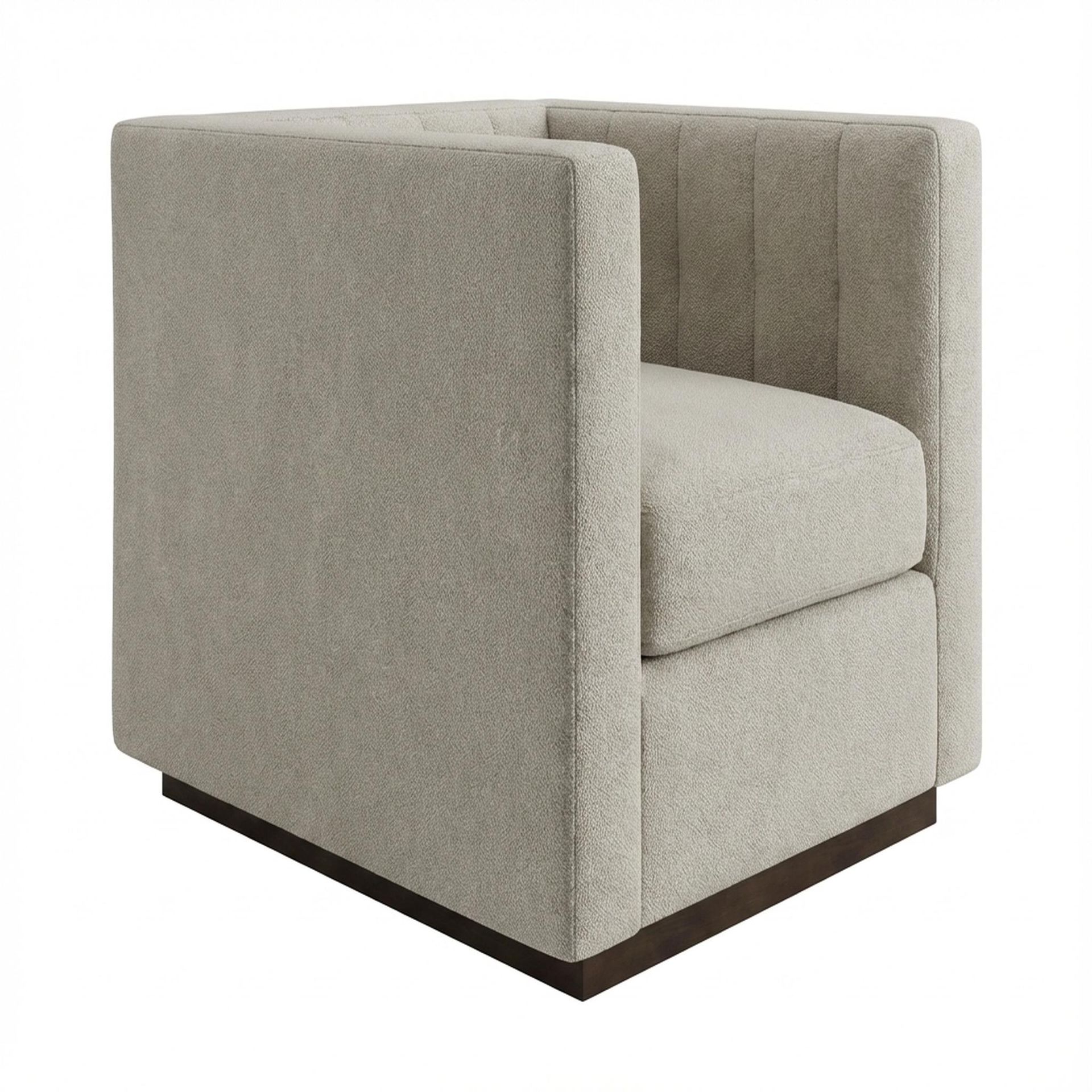 Hayden Home Premium Lagos 1 Seater Sofa, Coco Walnut Leg, Essential Bone Upholstery
