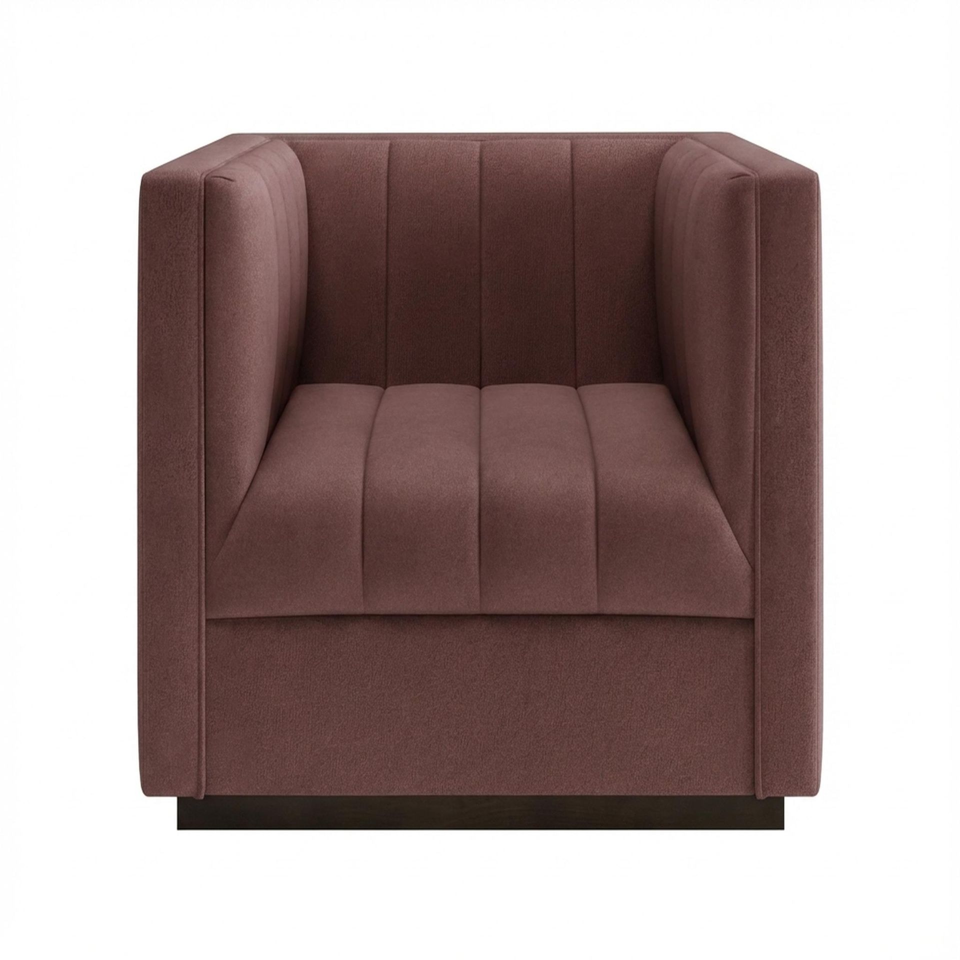 Hayden Home Premium Lagos 1 Seater Sofa, Coco Walnut Leg, Premium Ballet Pink Upholstery
