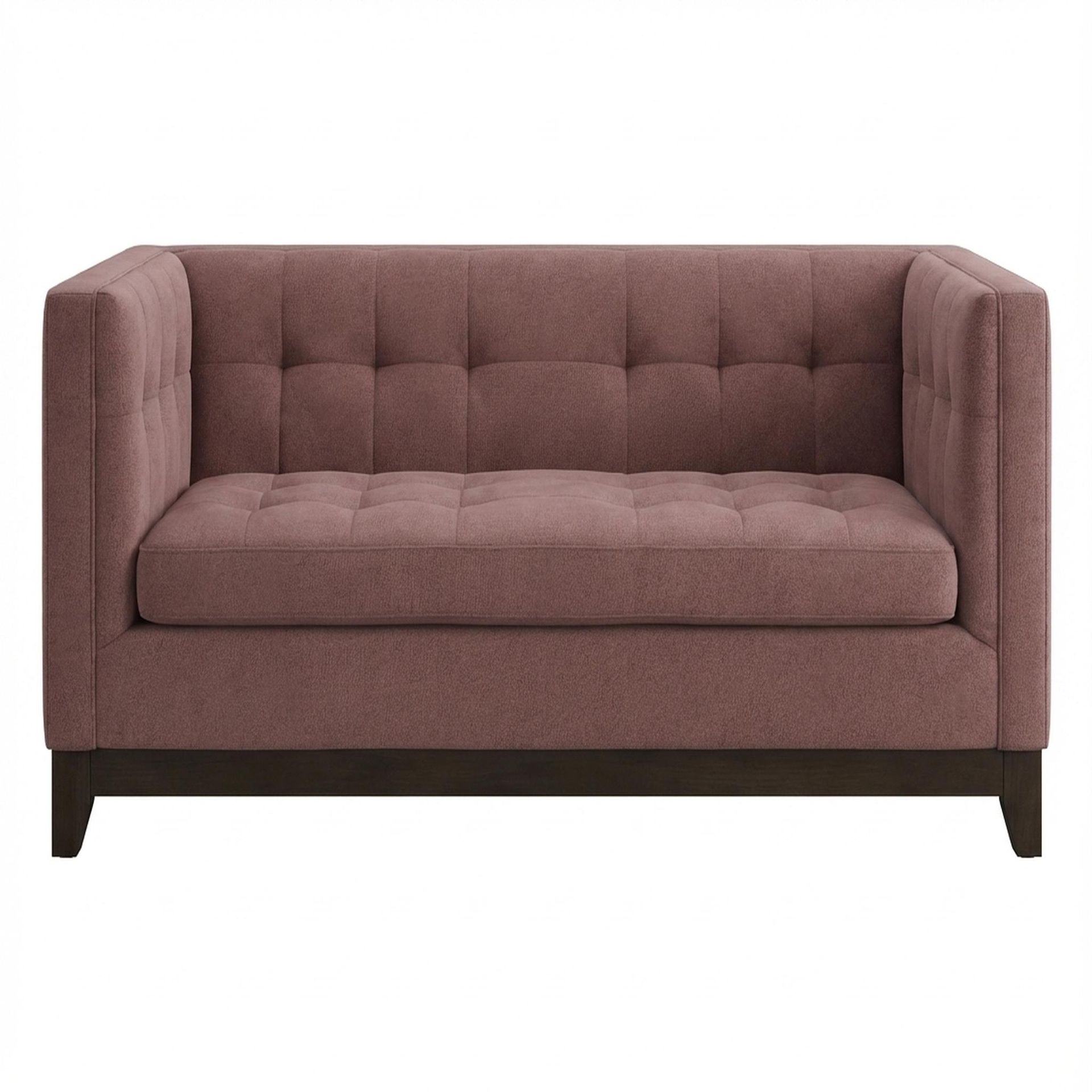 Hayden Home Premium Lagos 1 Seater Sofa, Coco Walnut Leg, Premium Ballet Pink Upholstery