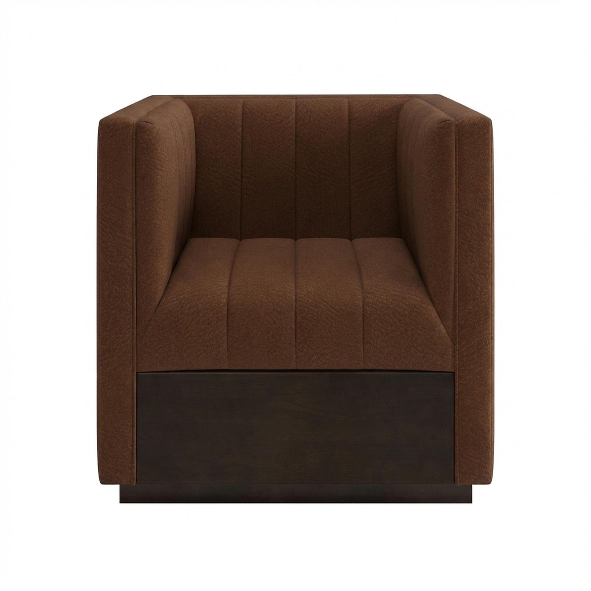 Hayden Home Premium Lagos 1 Seater Sofa, Coco Walnut Leg, Premium Rust Orange Upholstery