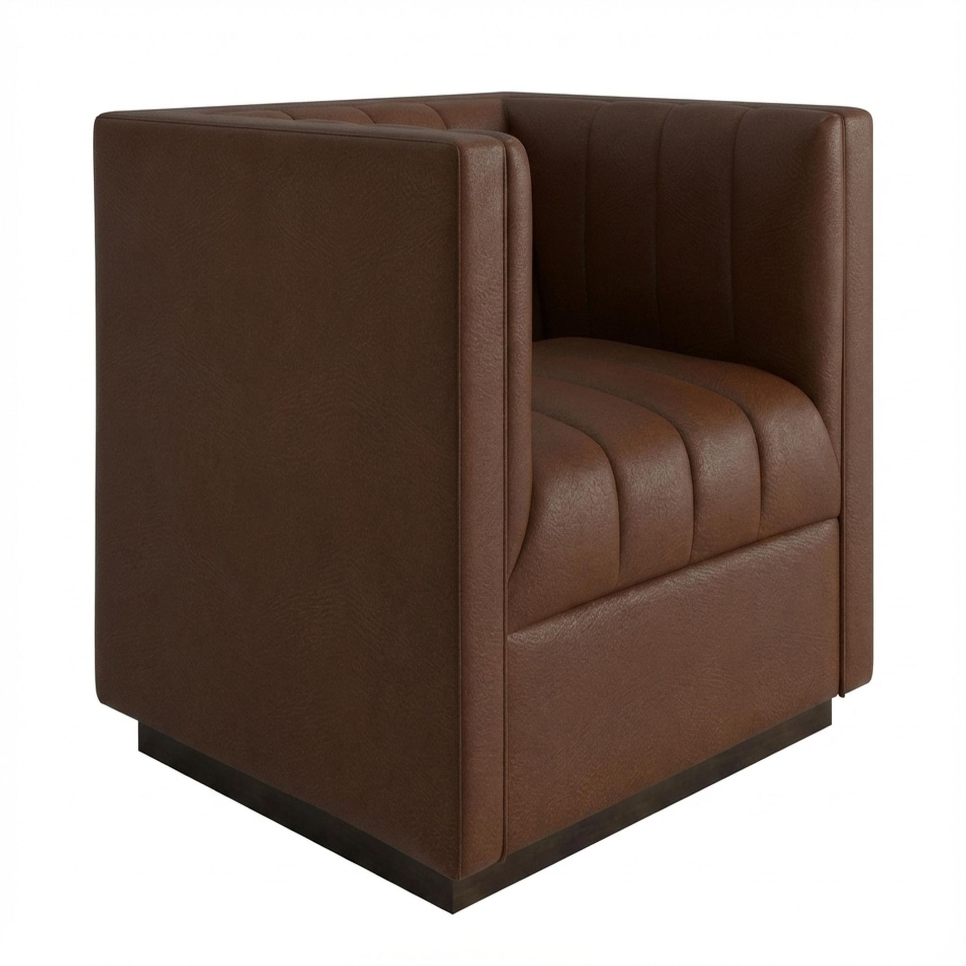 Hayden Home Premium Lagos 1 Seater Sofa, Coco Walnut Leg, Premium Rust Orange Upholstery