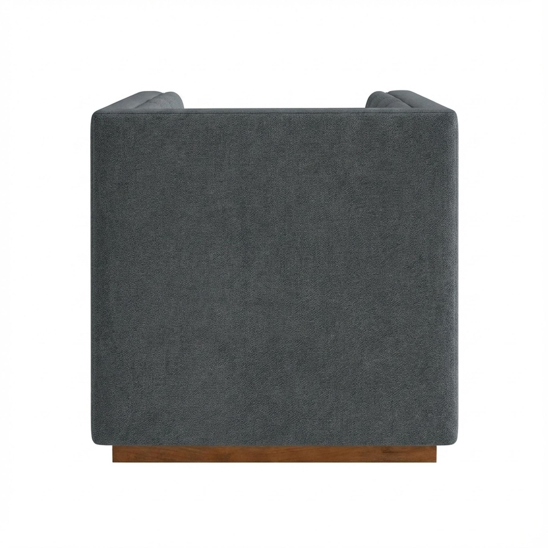 Hayden Home Premium Lagos 1 Seater Sofa, Warm Cedar Leg, Premium Fog Grey Upholstery