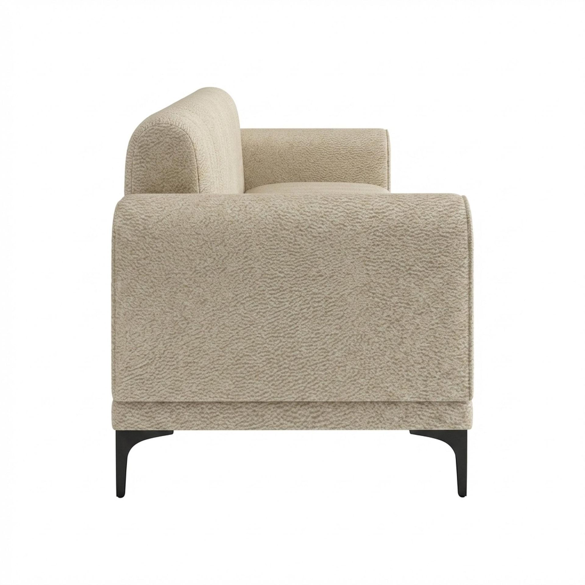 Hayden Home Premium New York 3 Seater Sofa, Matt Black Leg, Essential Sand Upholstery