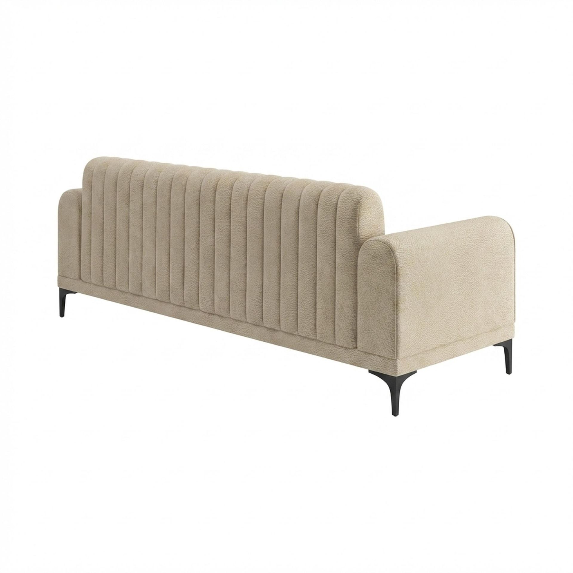 Hayden Home Premium New York 3 Seater Sofa, Matt Black Leg, Essential Sand Upholstery